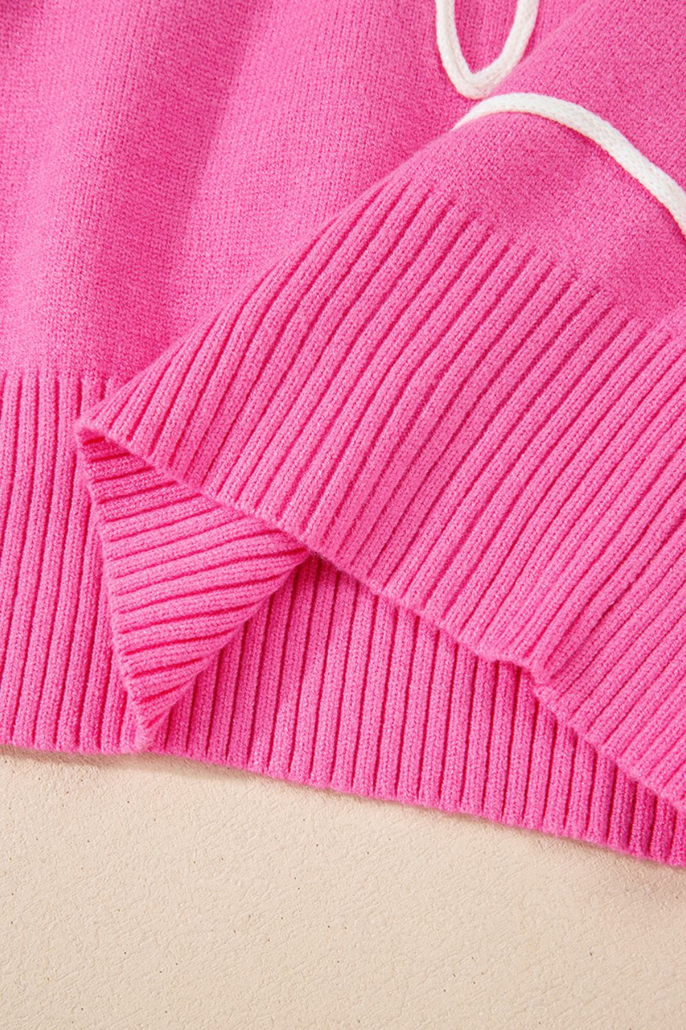Chic Bow Round Neck Dropped Shoulder Sweater