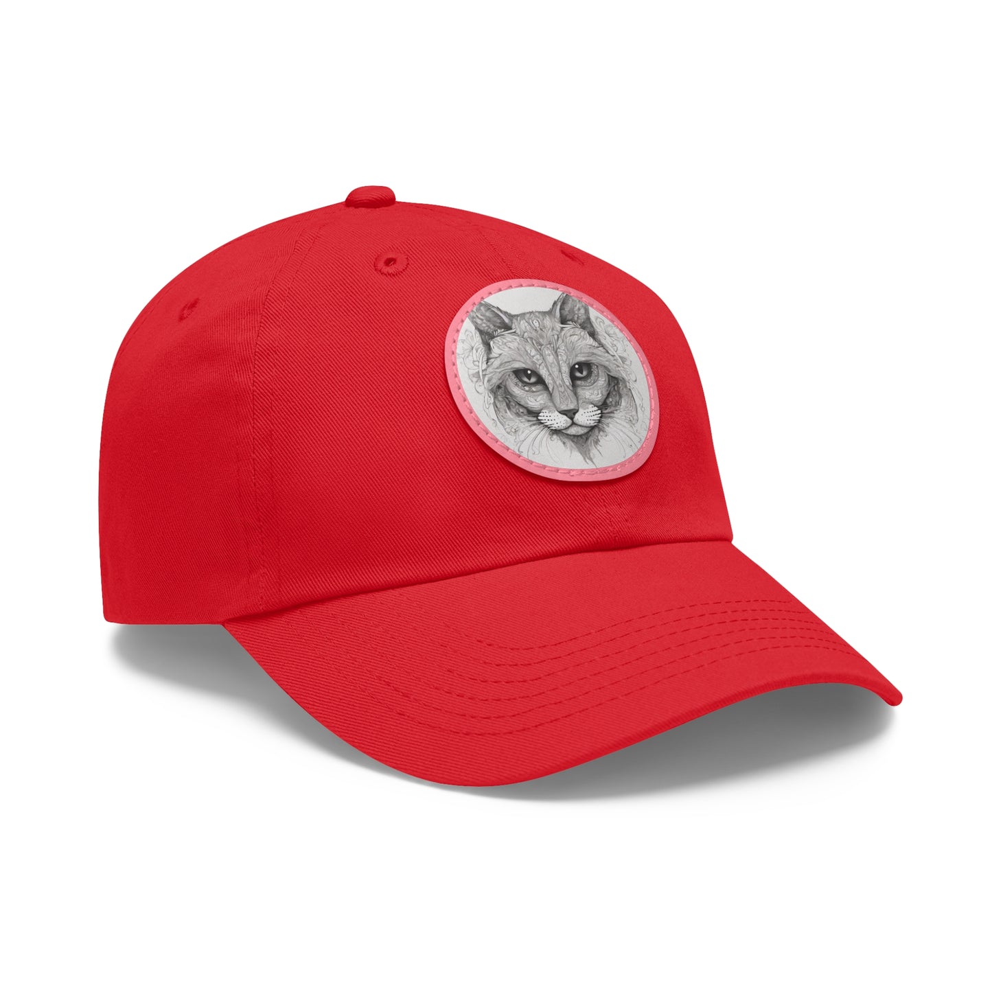 The Cat Dad Hat with Leather Patch Round