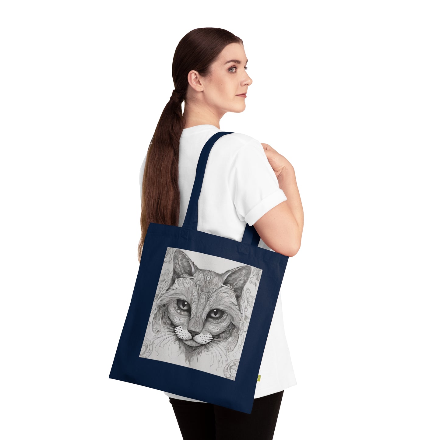 Organic Cotton Tote Bag The Cat
