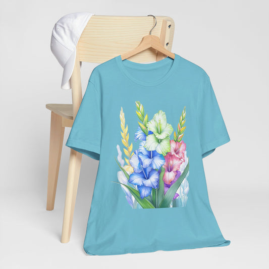 Gladioluses Print Modern Style Unisex Jersey Short Sleeve Tee