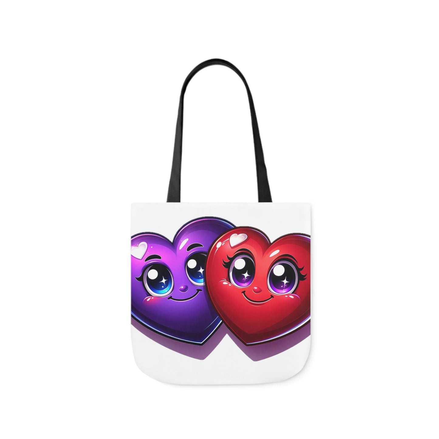 Hearts Polyester Canvas Tote Bag