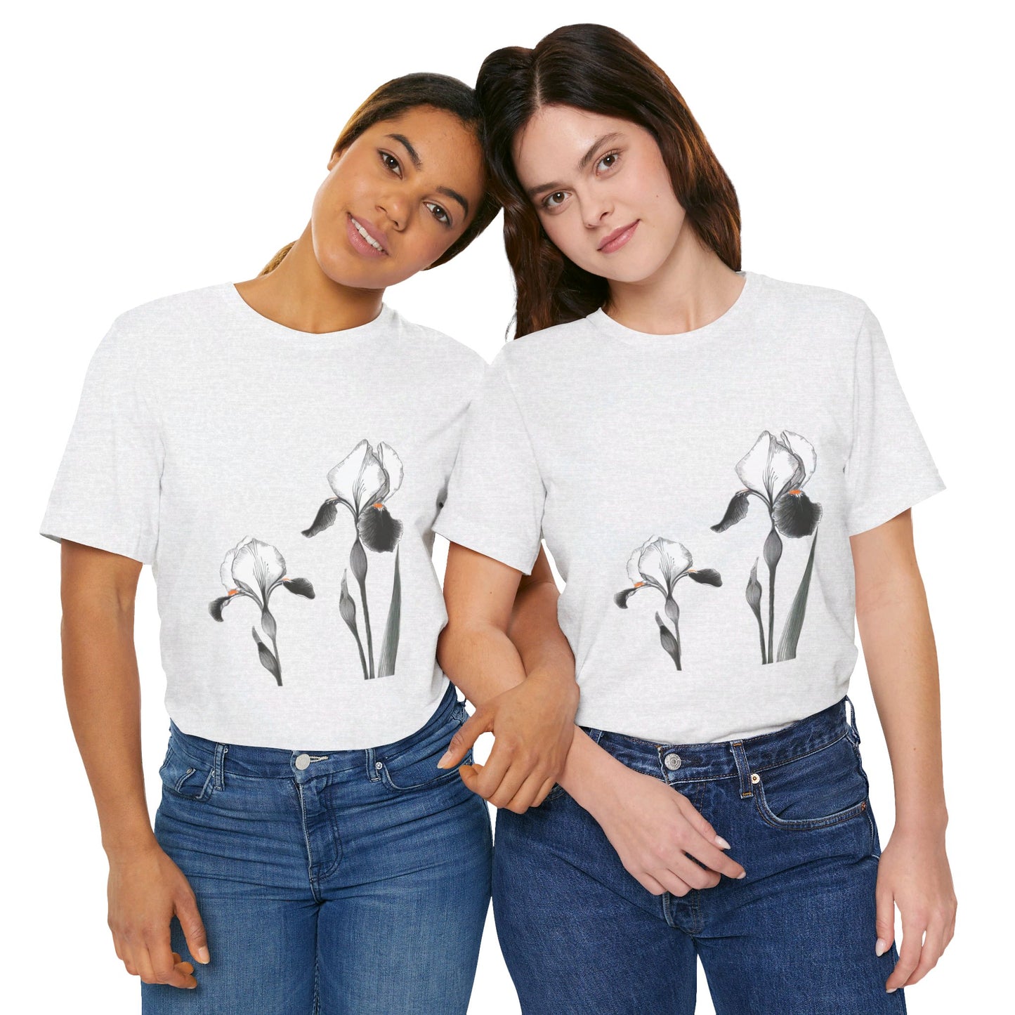 The Iris Black And White Print Modern Style Unisex Jersey Short Sleeve Tee