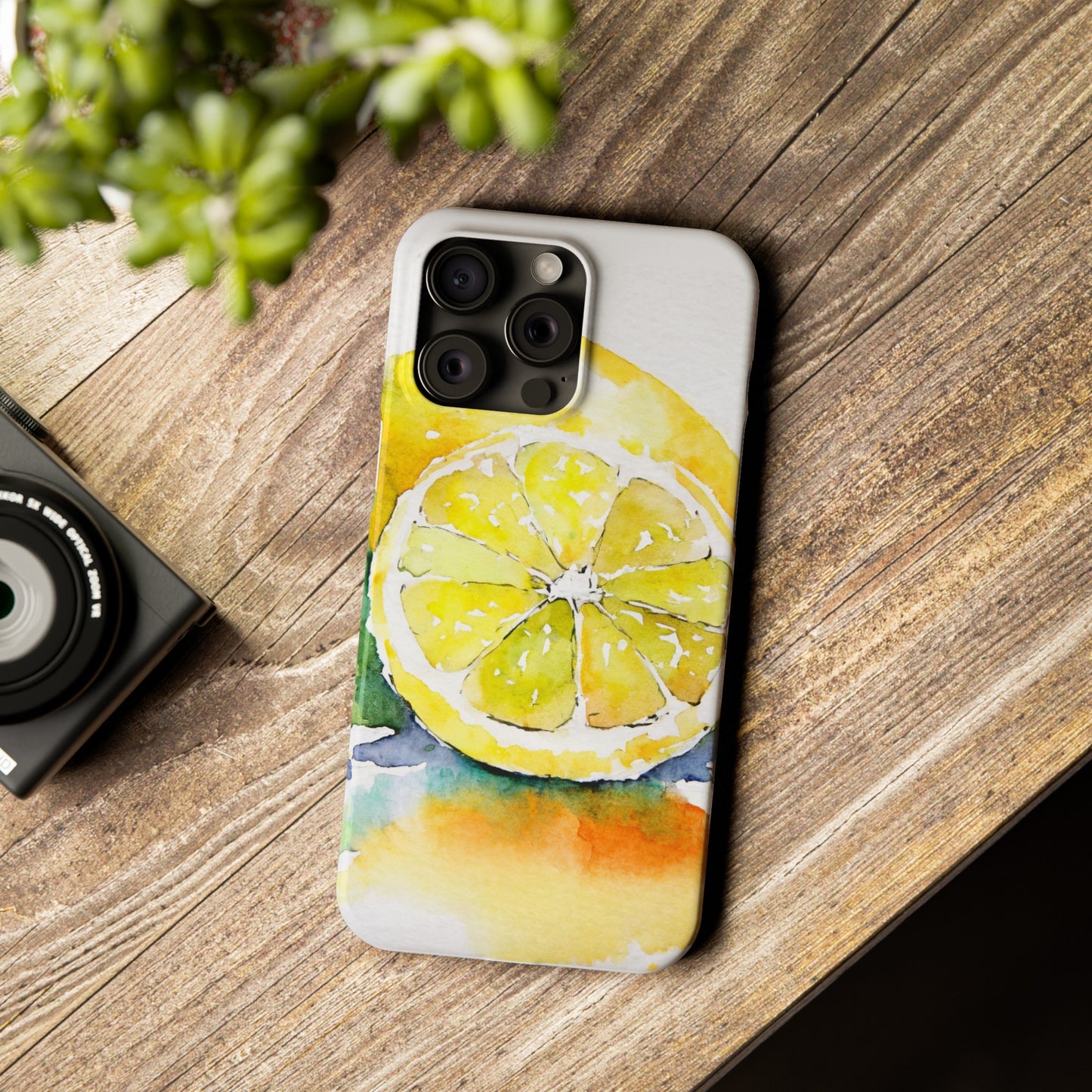 The Lemon Print Watercolor Unisex Travel Slim Phone Cases