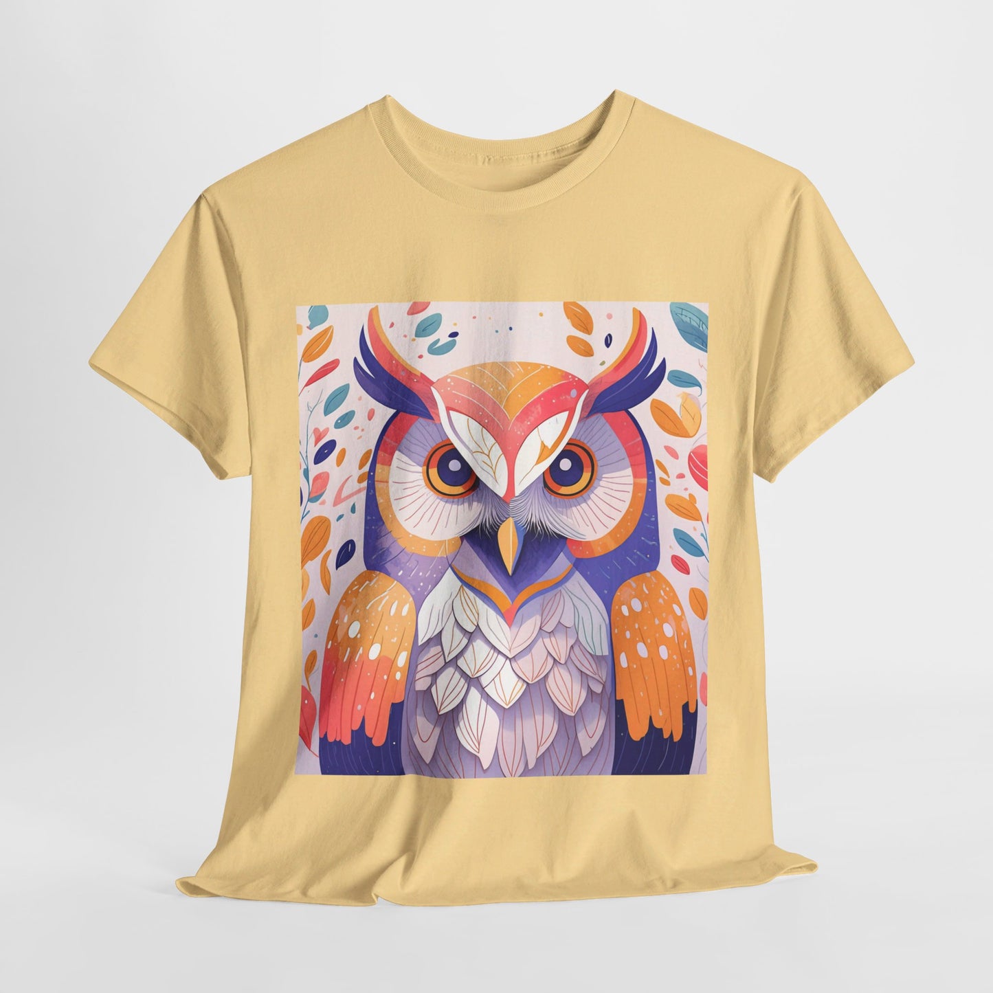 The Lovely Owl Print Modern Style Unisex Heavy Cotton Tee