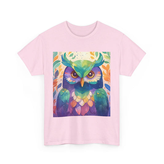 The Owl Print Modern Style Unisex Heavy Cotton Tee