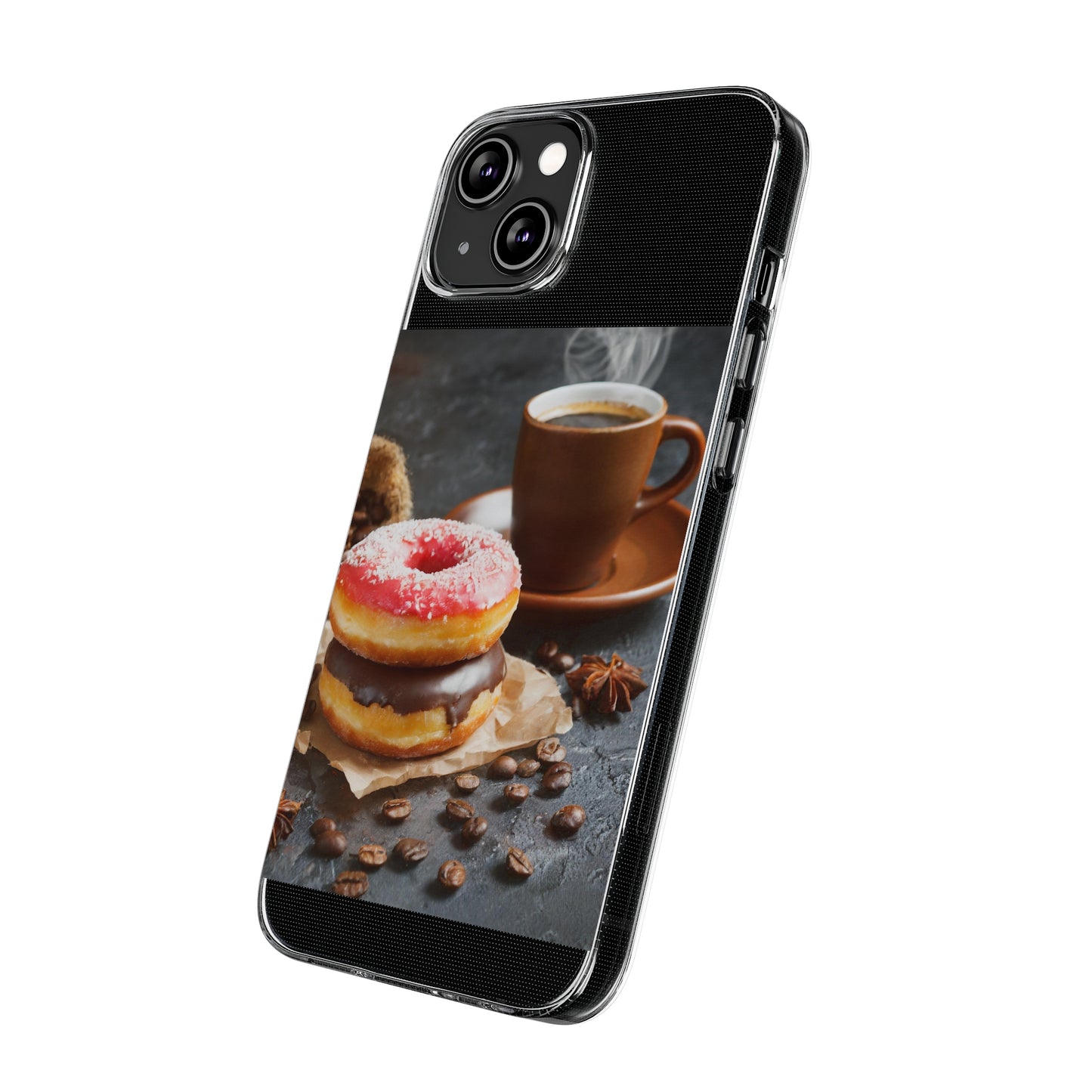 The Donuts And Coffee Clear Silicone Phone Cases