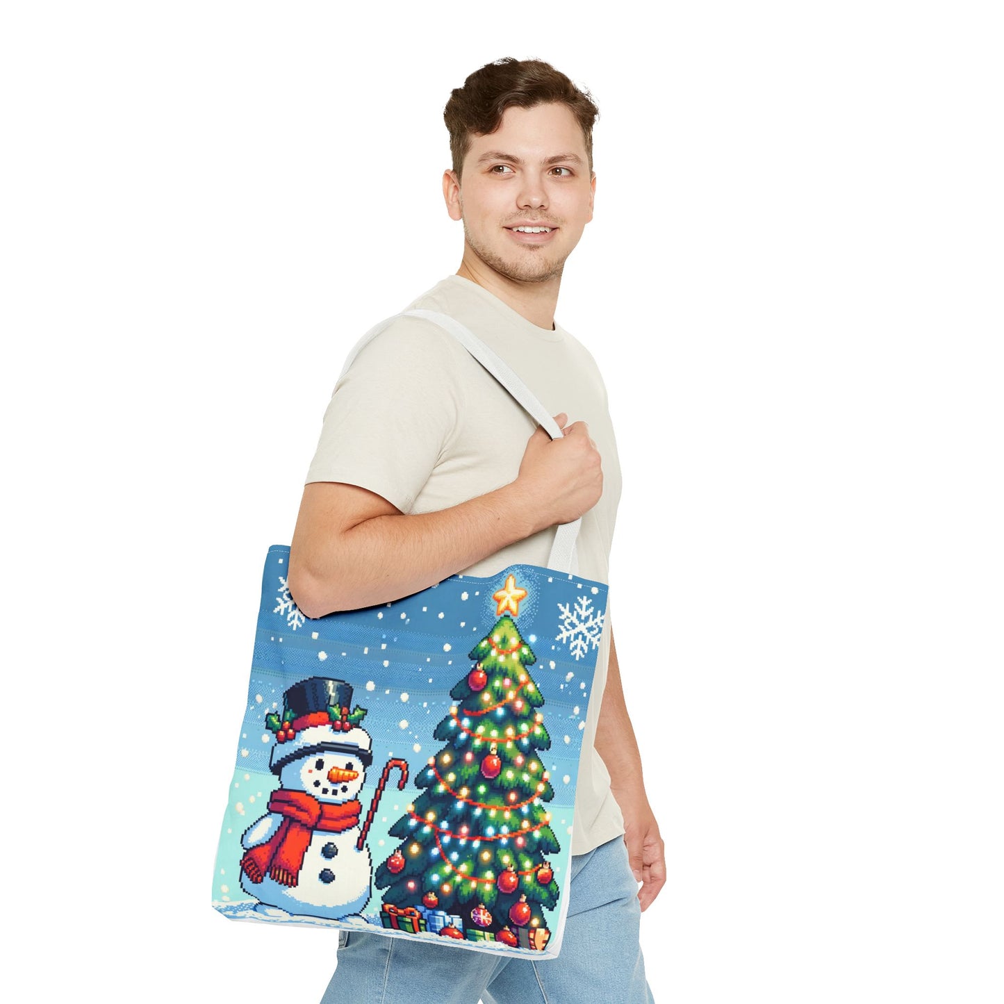 The Snowman Pixel Art Tote Bag