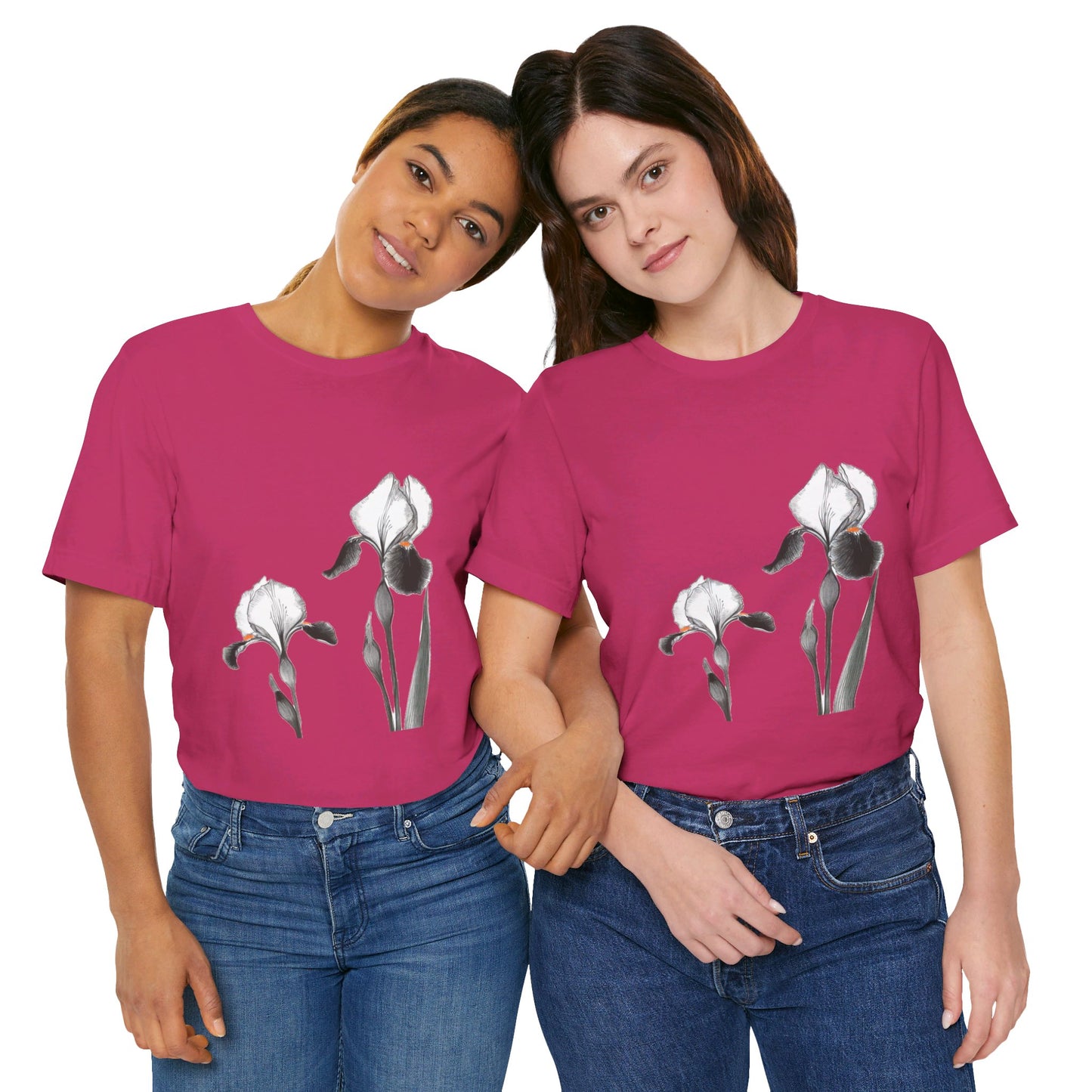 The Iris Black And White Print Modern Style Unisex Jersey Short Sleeve Tee