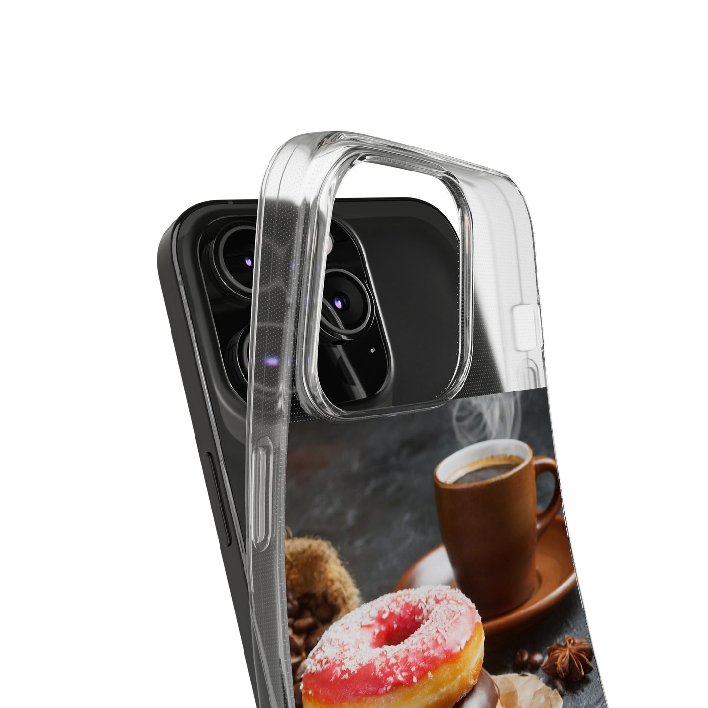 The Donuts And Coffee Clear Silicone Phone Cases
