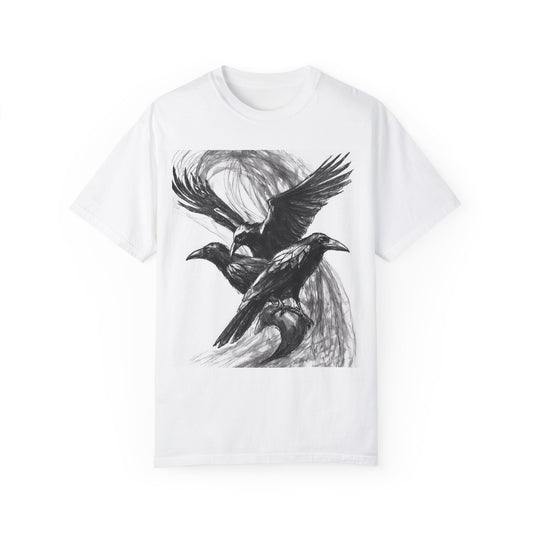 Ravens Black And White Print Halloween Style Unisex T-shirt