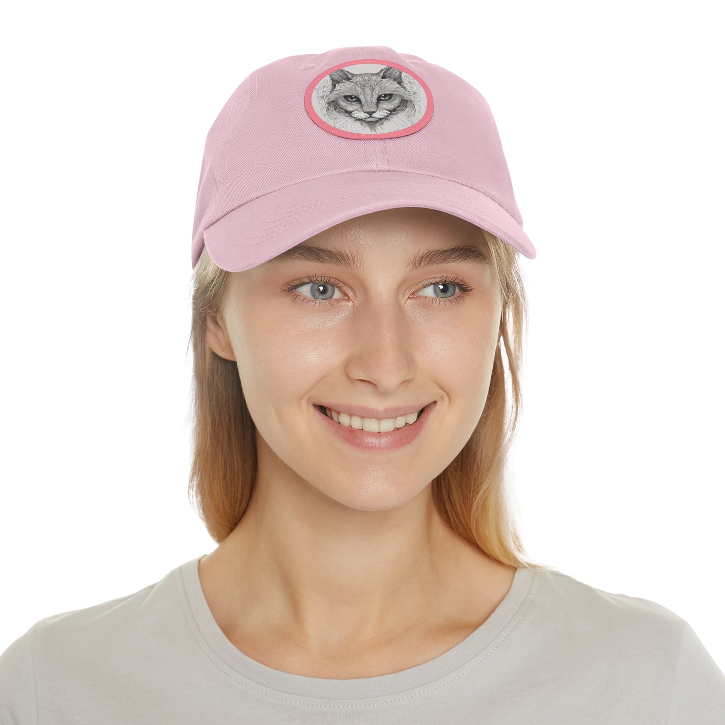 The Cat Dad Hat with Leather Patch Round
