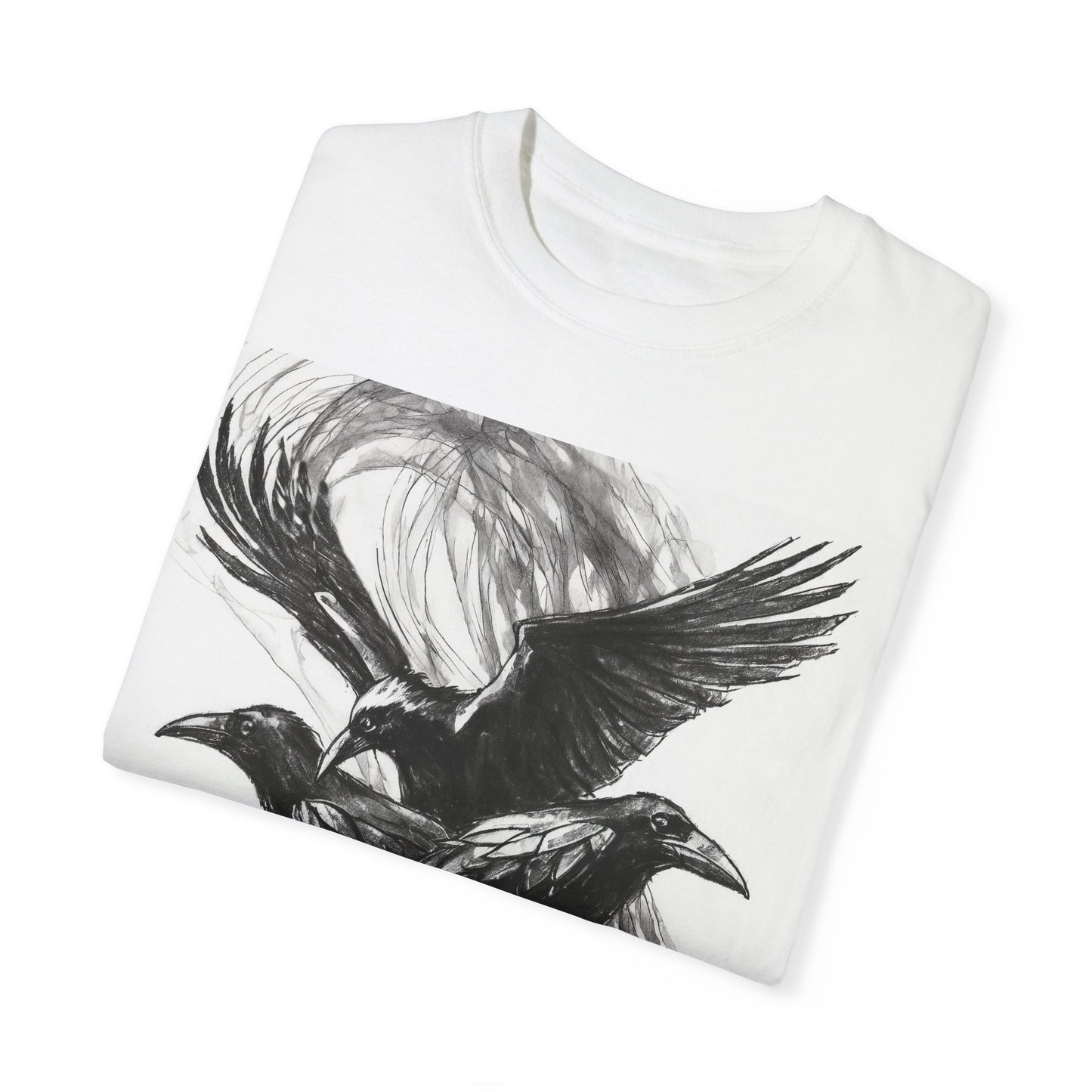 Ravens Black And White Print Halloween Style Unisex T-shirt