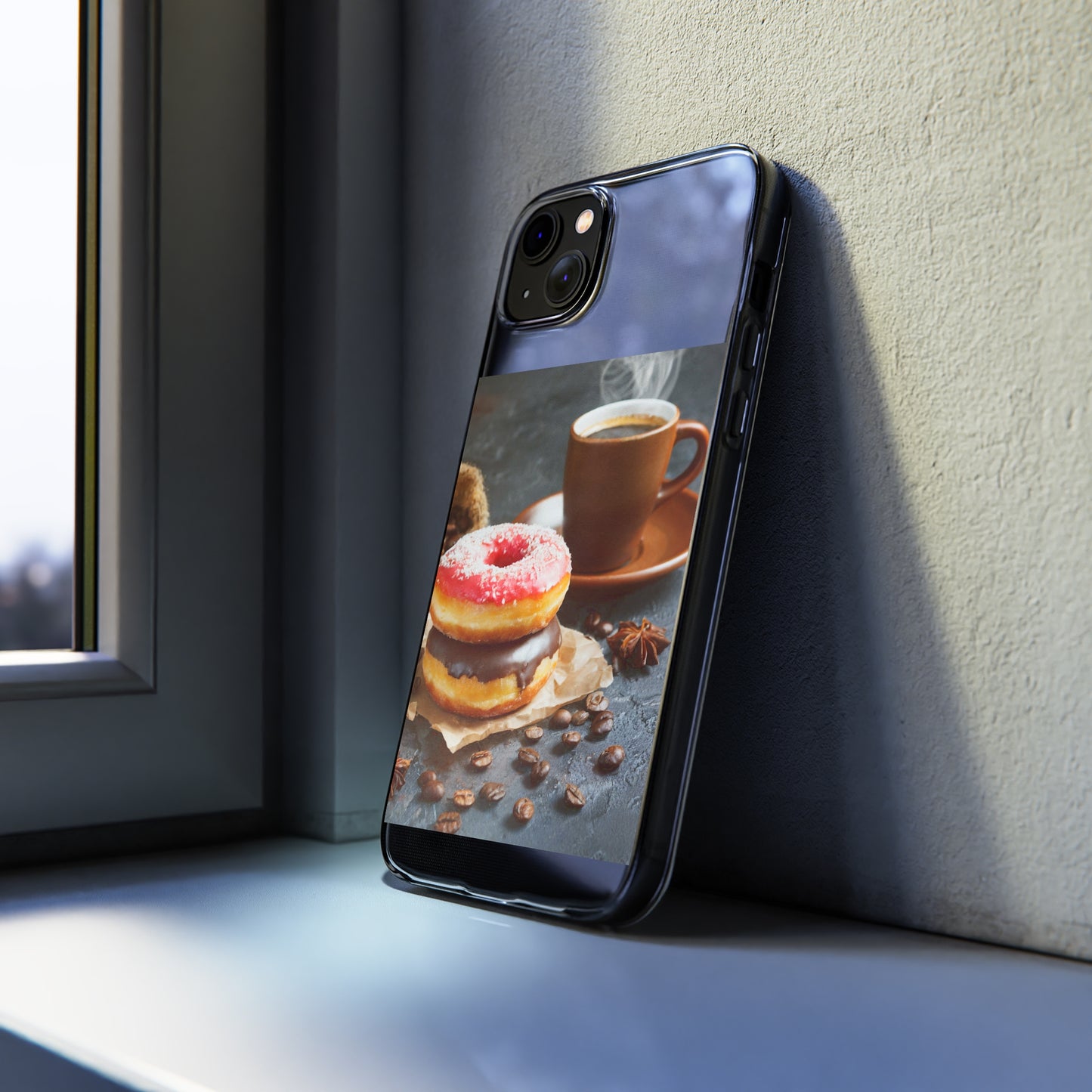 The Donuts And Coffee Clear Silicone Phone Cases