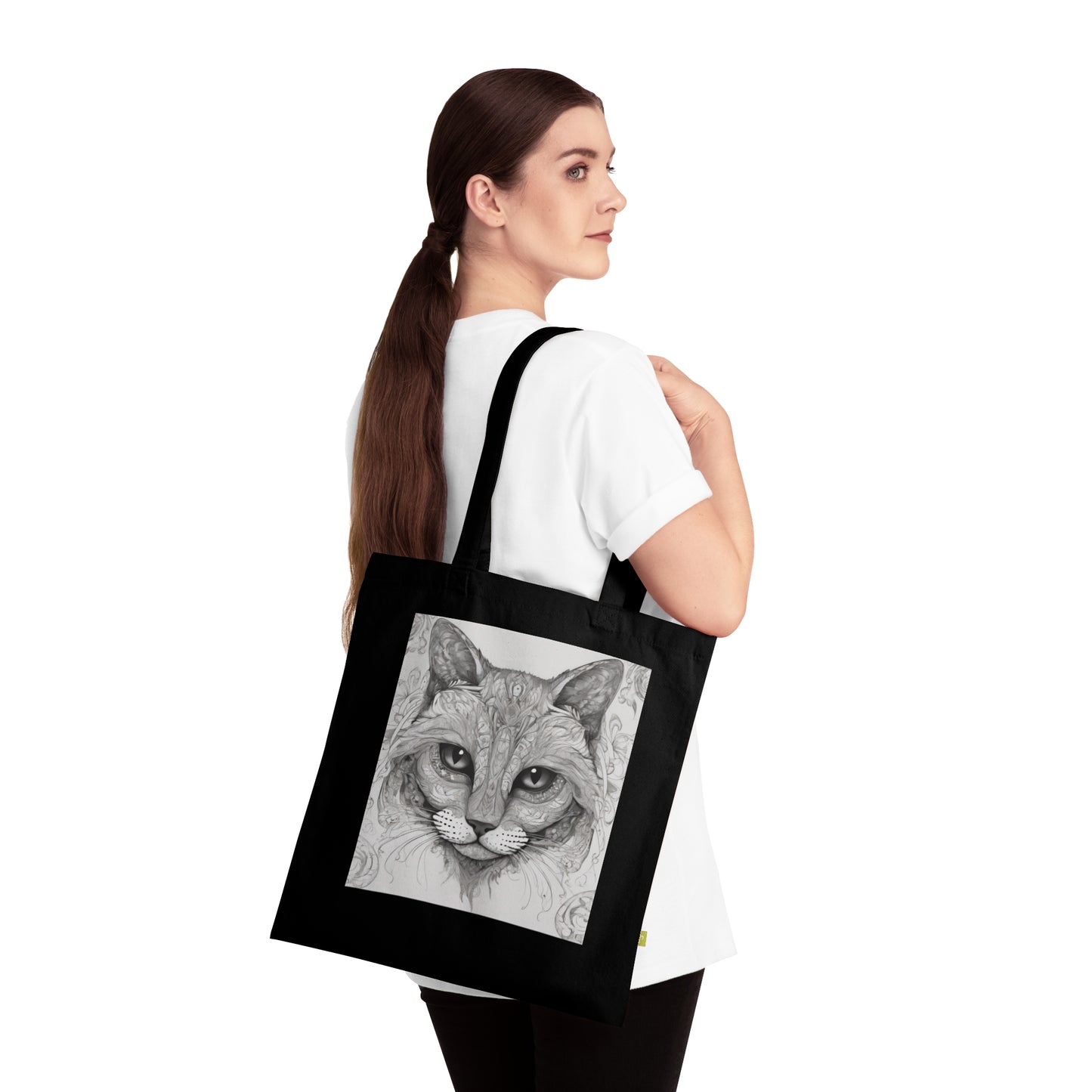 Organic Cotton Tote Bag The Cat