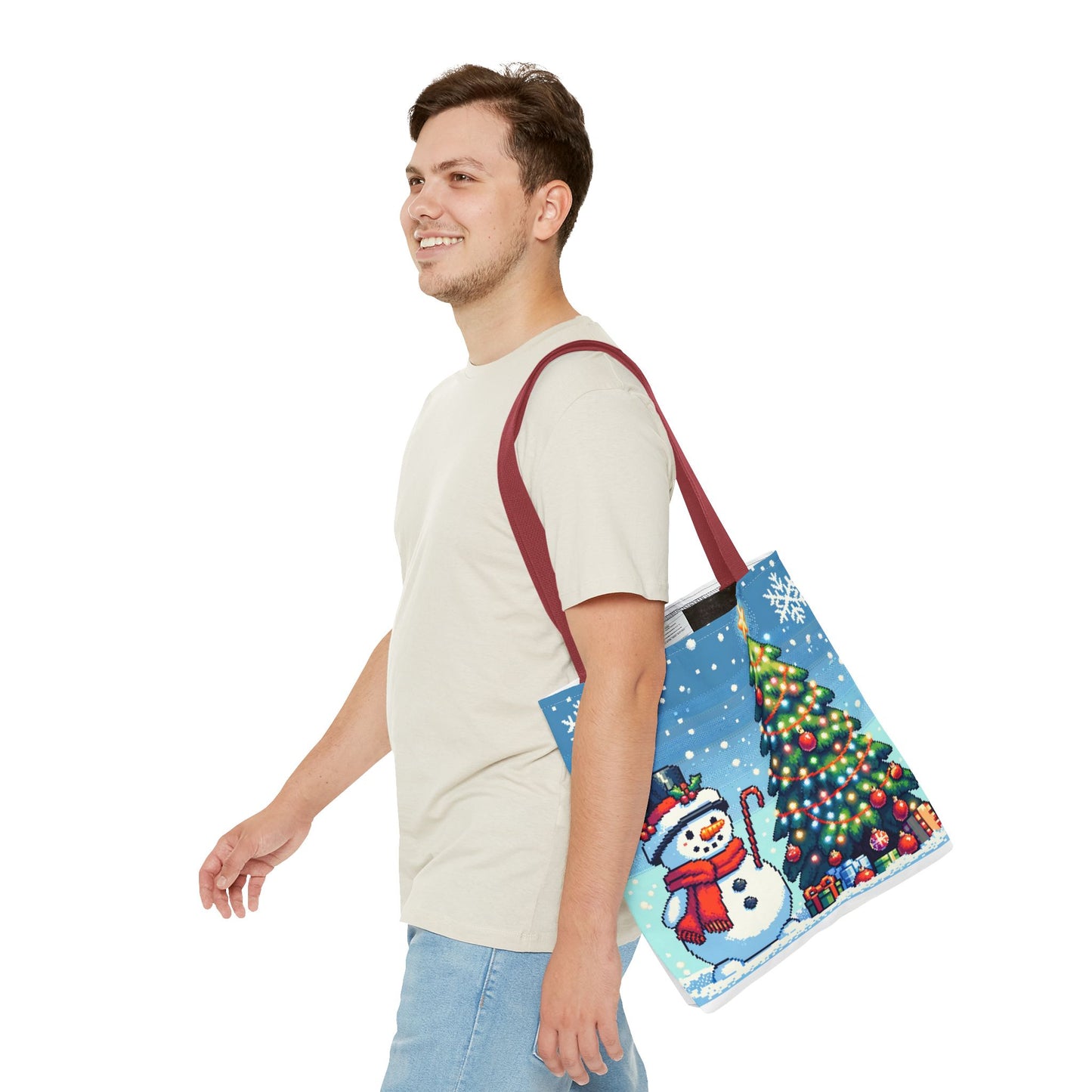 The Snowman Pixel Art Tote Bag