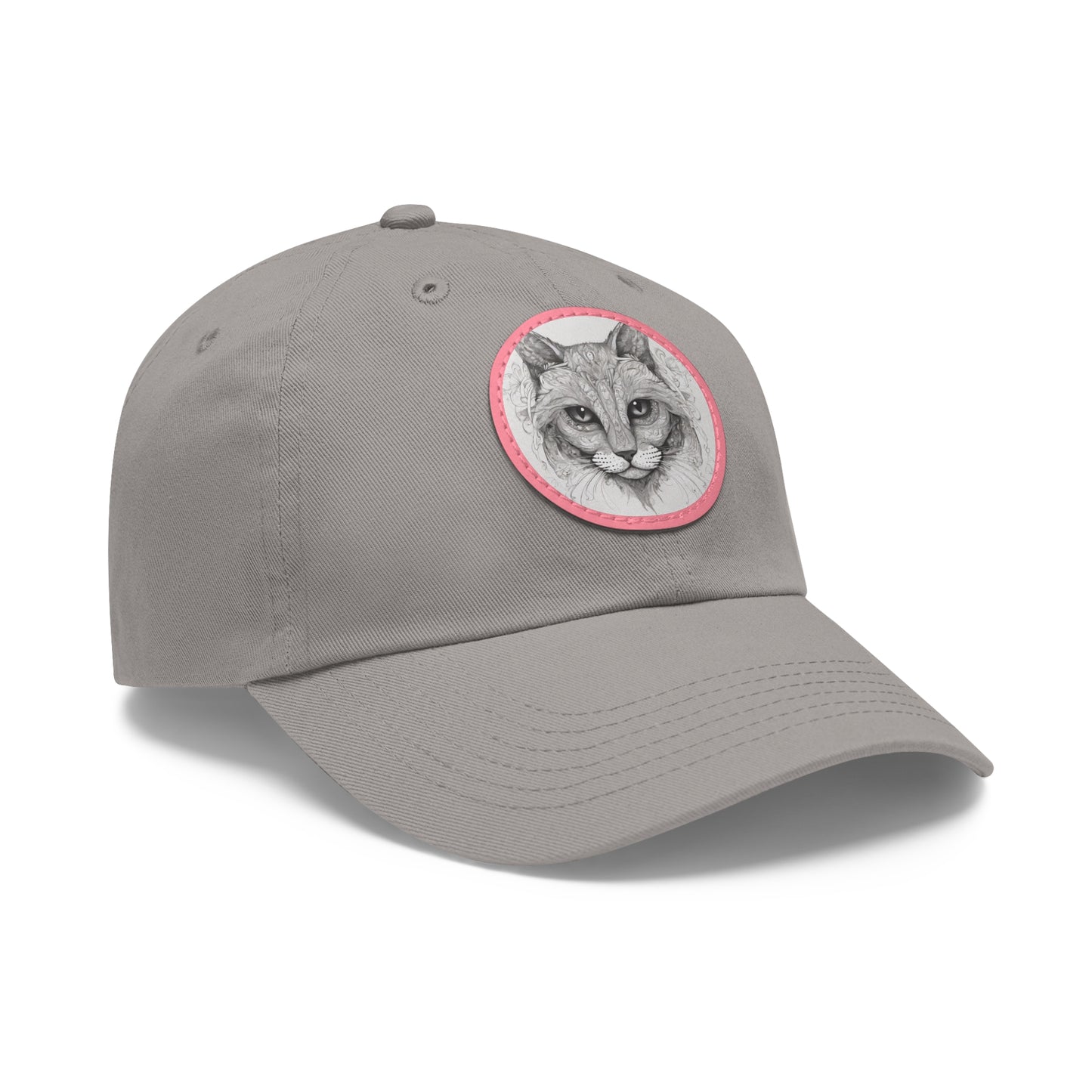 The Cat Dad Hat with Leather Patch Round