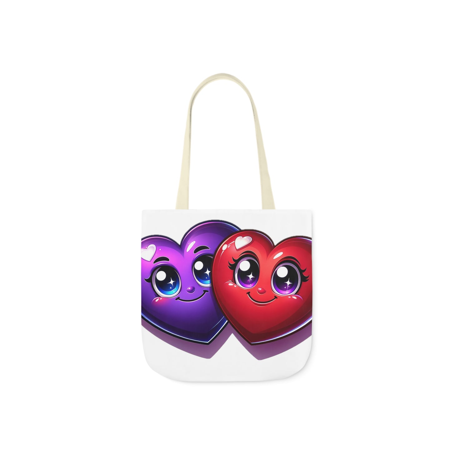 Hearts Polyester Canvas Tote Bag