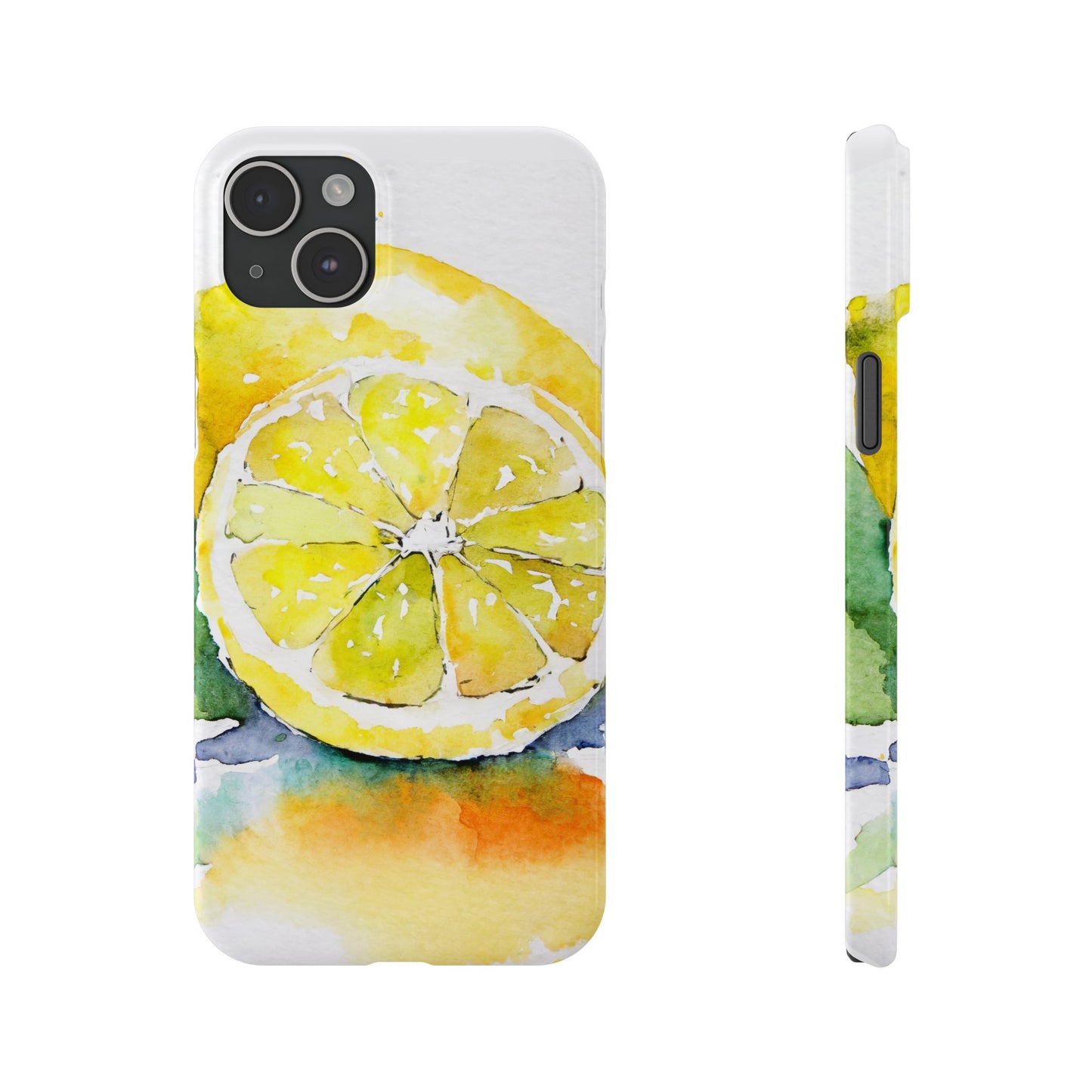 The Lemon Print Watercolor Unisex Travel Slim Phone Cases
