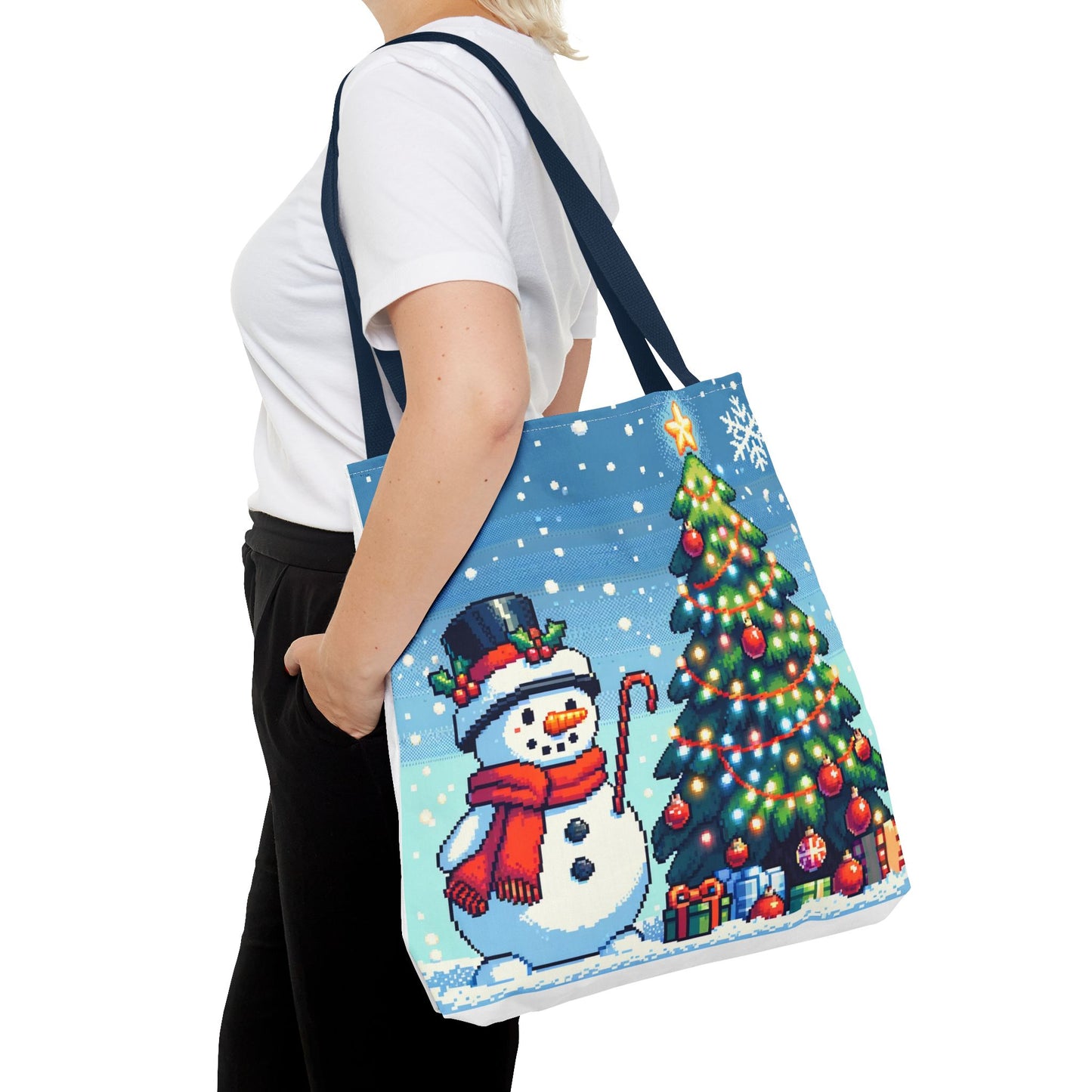The Snowman Pixel Art Tote Bag