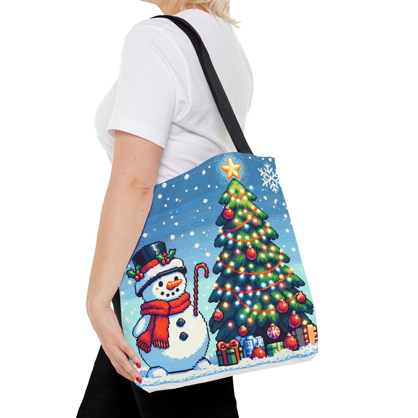 The Snowman Pixel Art Tote Bag