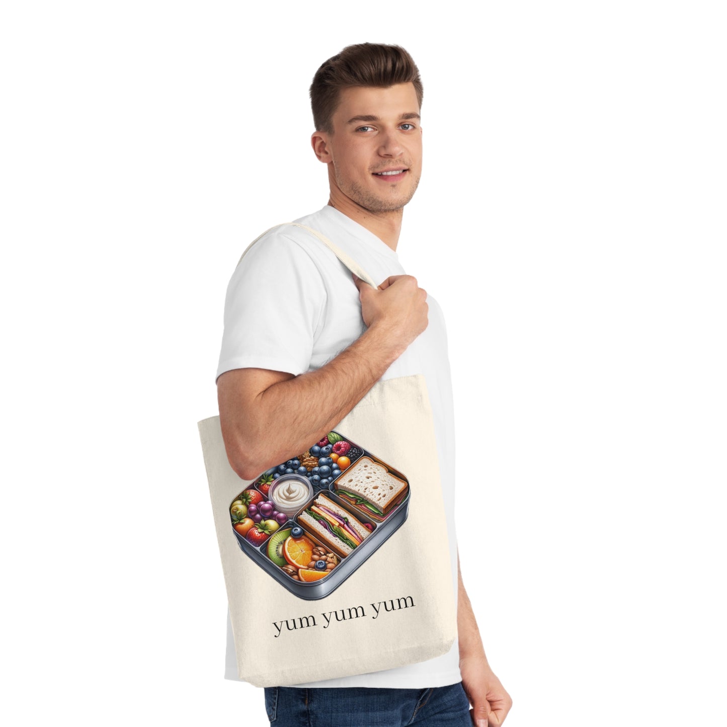 Woven Tote Bag Yum Yum Yum