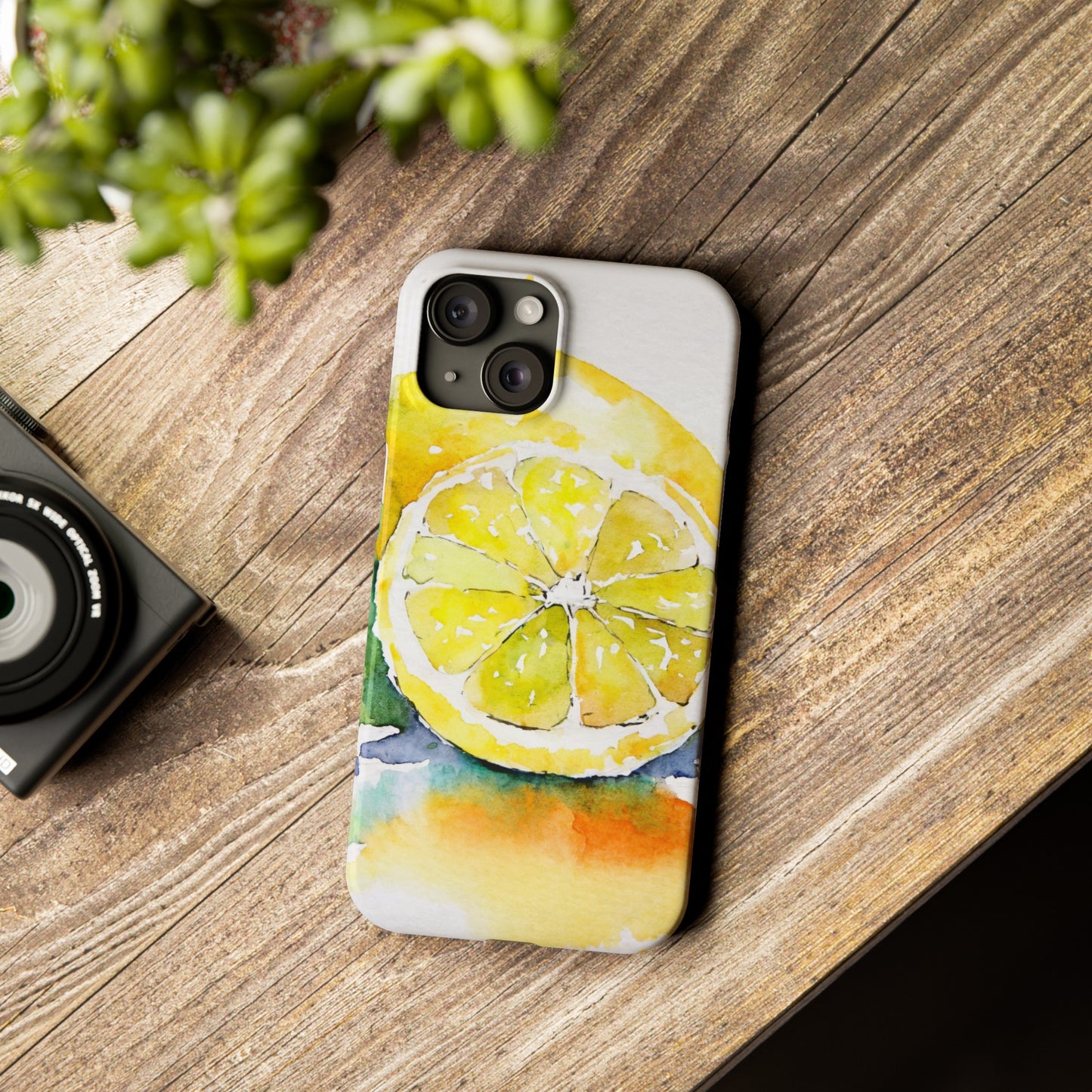 The Lemon Print Watercolor Unisex Travel Slim Phone Cases