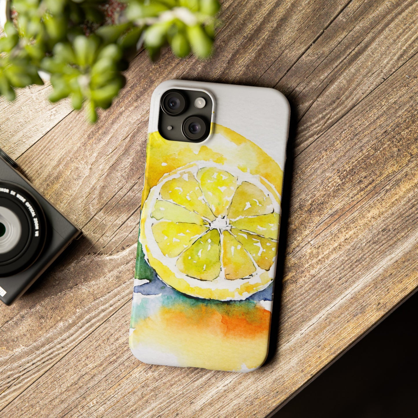 The Lemon Print Watercolor Unisex Travel Slim Phone Cases