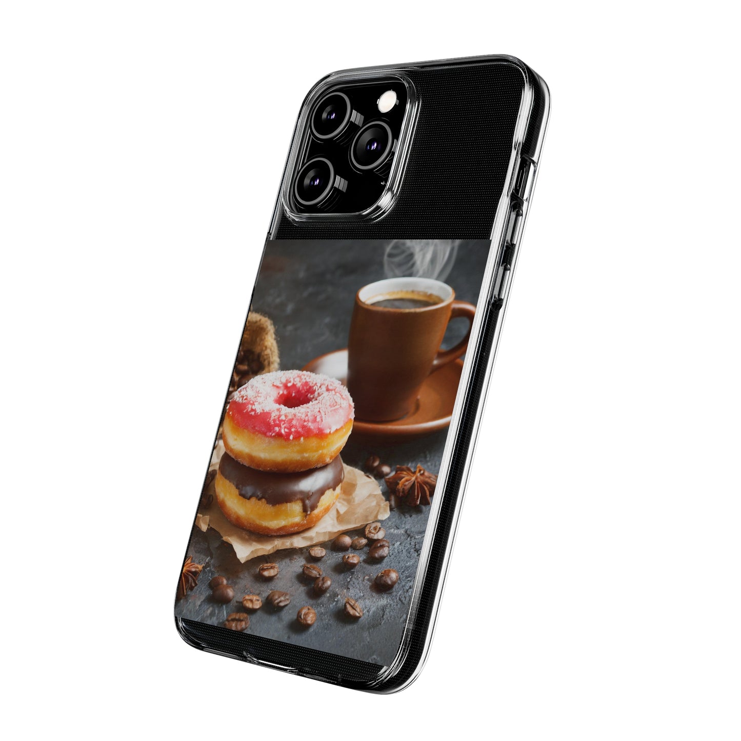 The Donuts And Coffee Clear Silicone Phone Cases