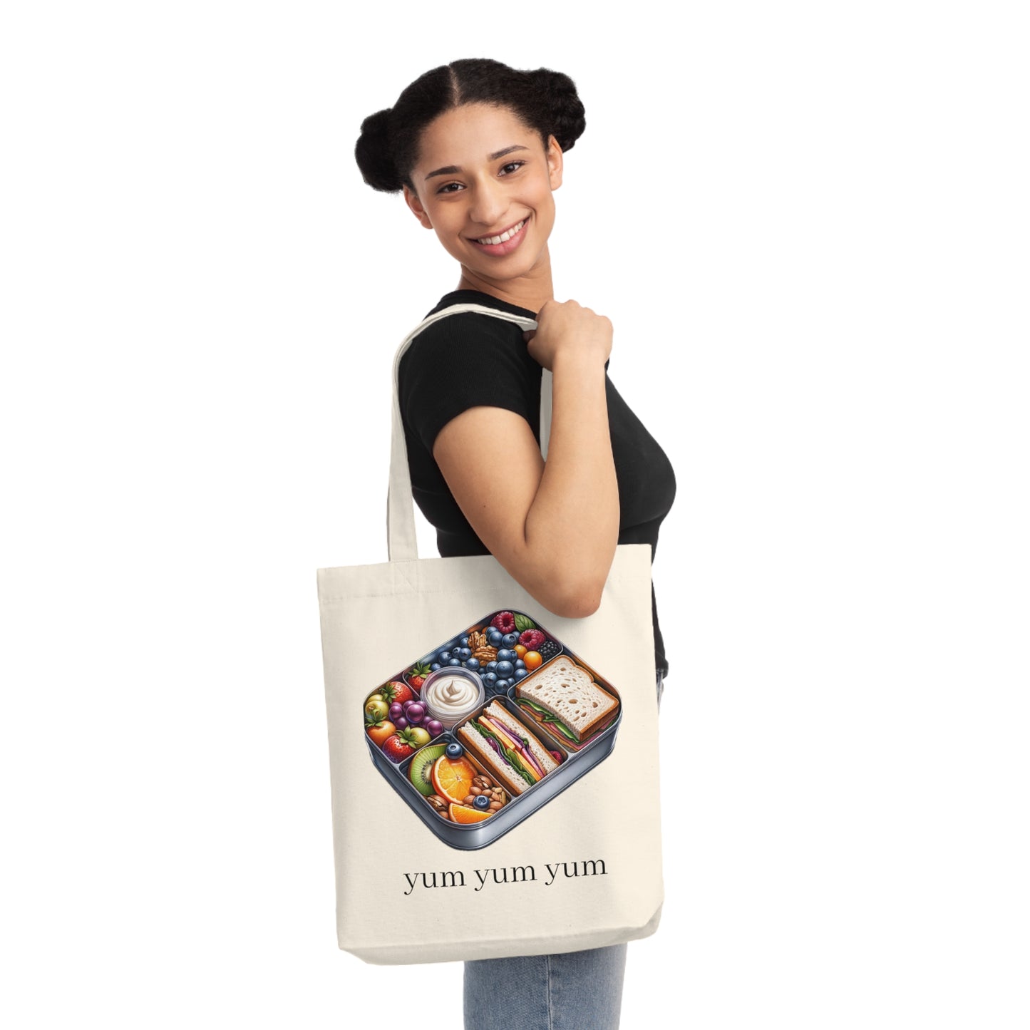 Woven Tote Bag Yum Yum Yum