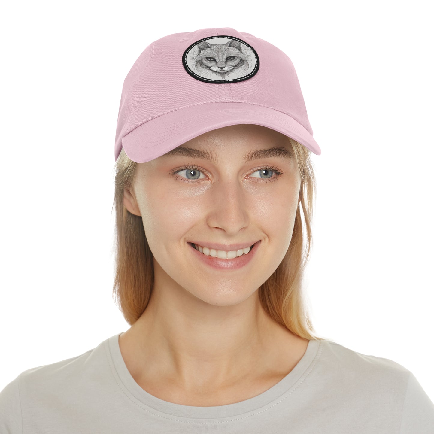 The Cat Dad Hat with Leather Patch Round