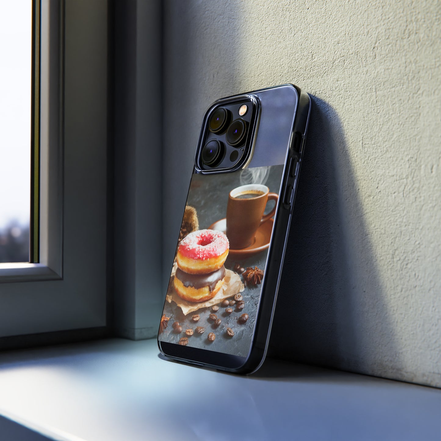 The Donuts And Coffee Clear Silicone Phone Cases