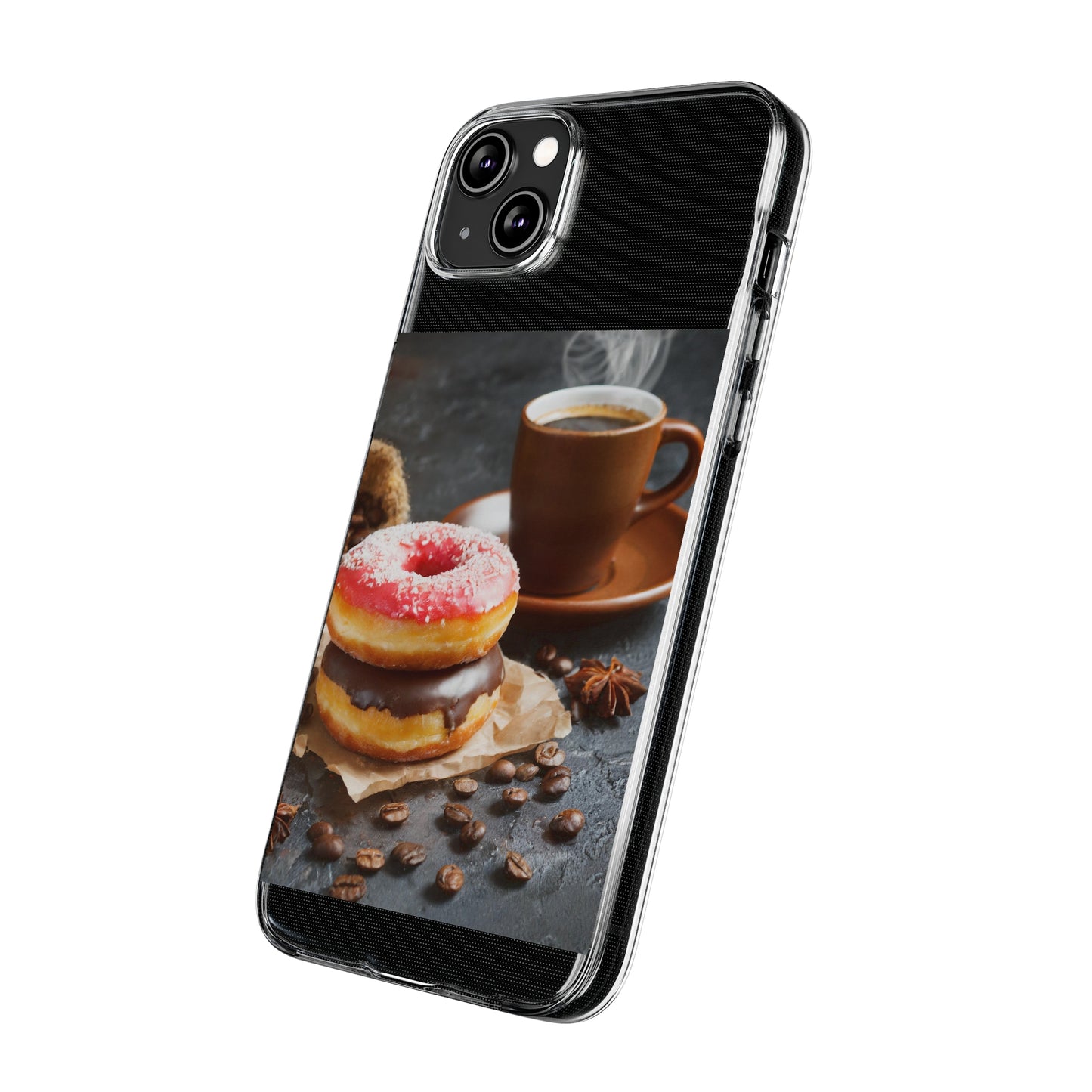 The Donuts And Coffee Clear Silicone Phone Cases