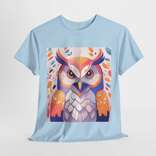 The Lovely Owl Print Modern Style Unisex Heavy Cotton Tee