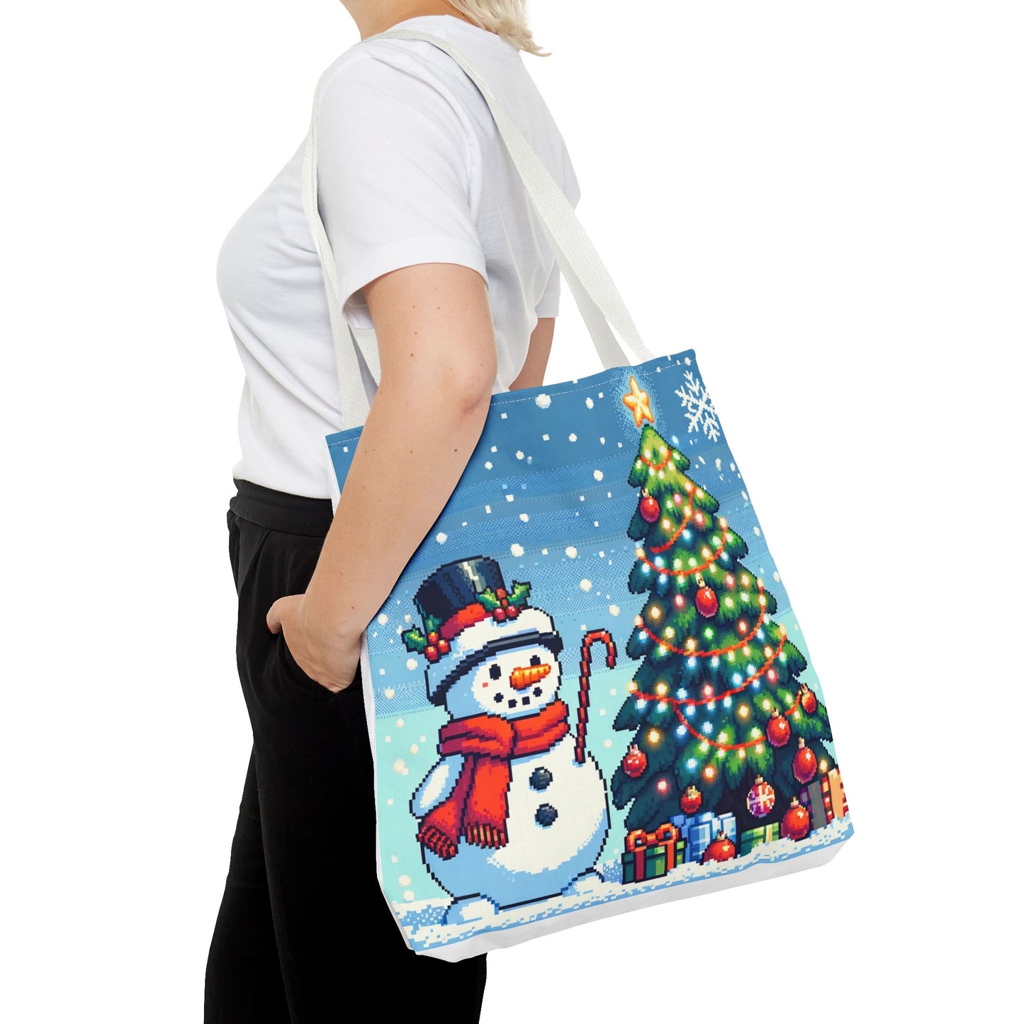 The Snowman Pixel Art Tote Bag