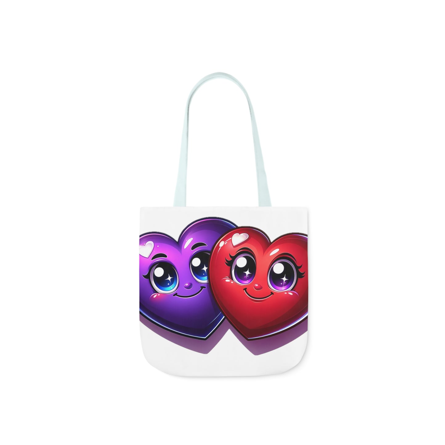 Hearts Polyester Canvas Tote Bag