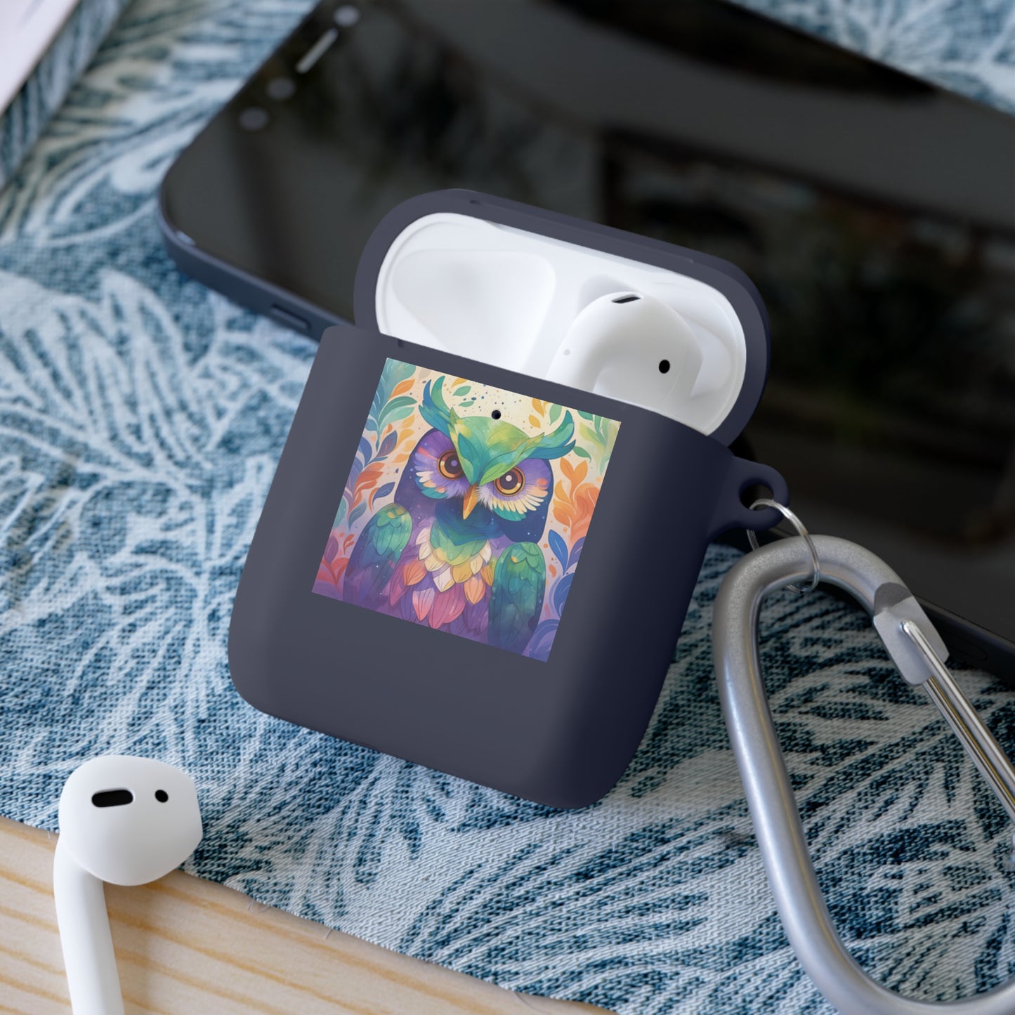 Cute Owl Color Print Unisex Travel AirPods and AirPods Pro Case Cover