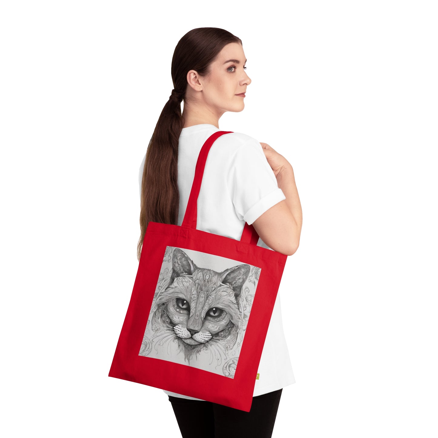 Organic Cotton Tote Bag The Cat