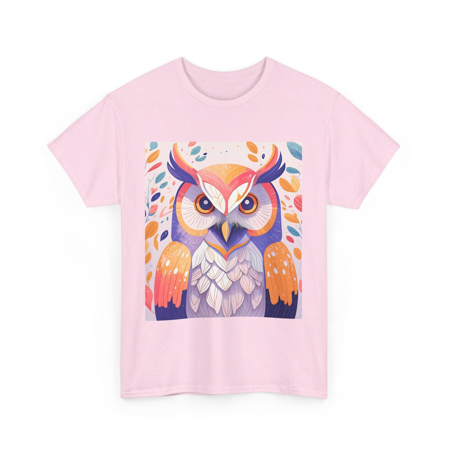 The Lovely Owl Print Modern Style Unisex Heavy Cotton Tee