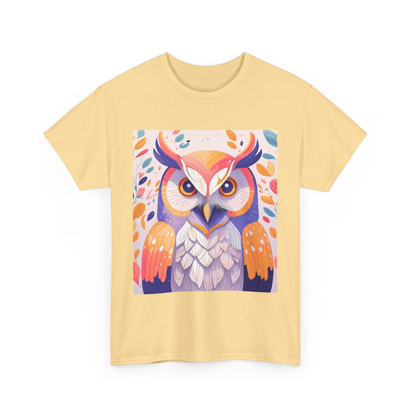 The Lovely Owl Print Modern Style Unisex Heavy Cotton Tee