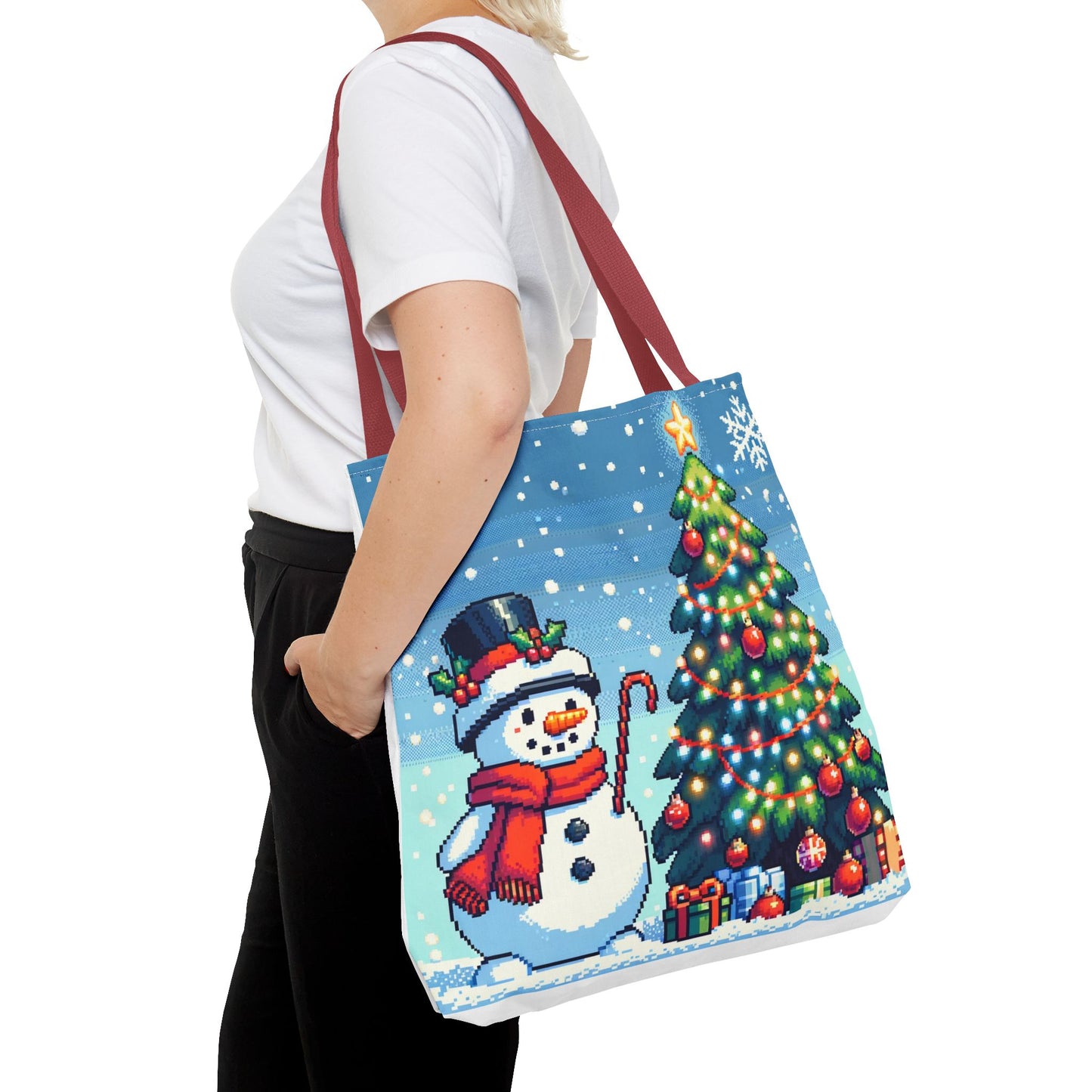 The Snowman Pixel Art Tote Bag