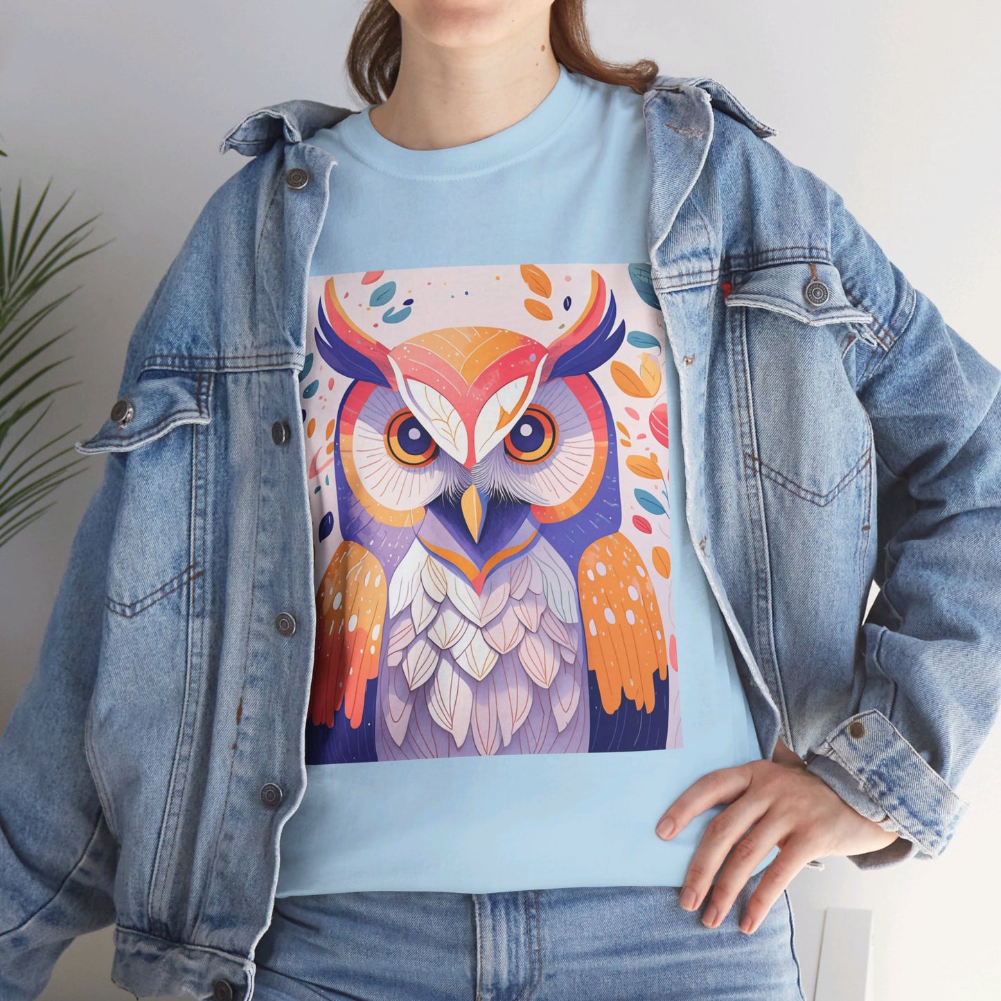 The Lovely Owl Print Modern Style Unisex Heavy Cotton Tee
