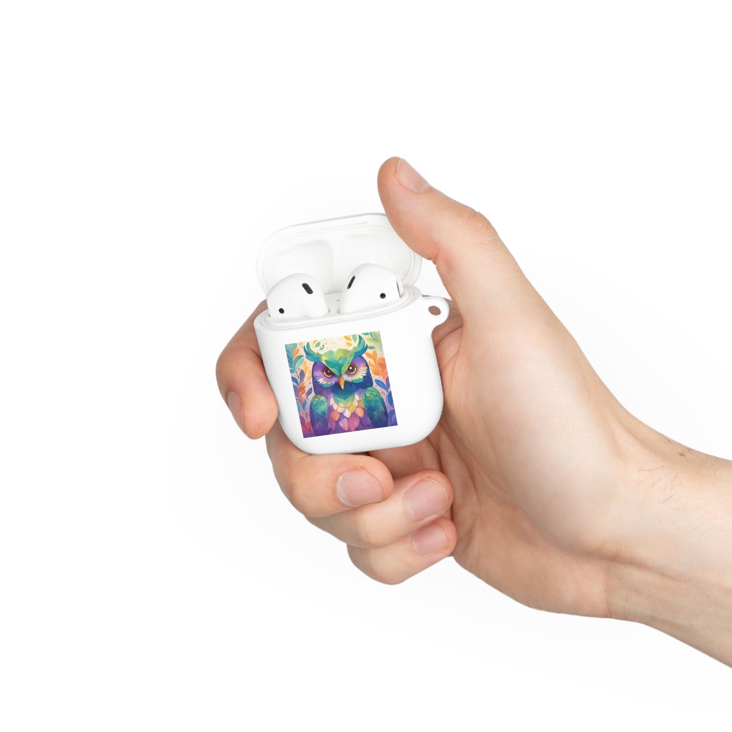 Cute Owl Color Print Unisex Travel AirPods and AirPods Pro Case Cover