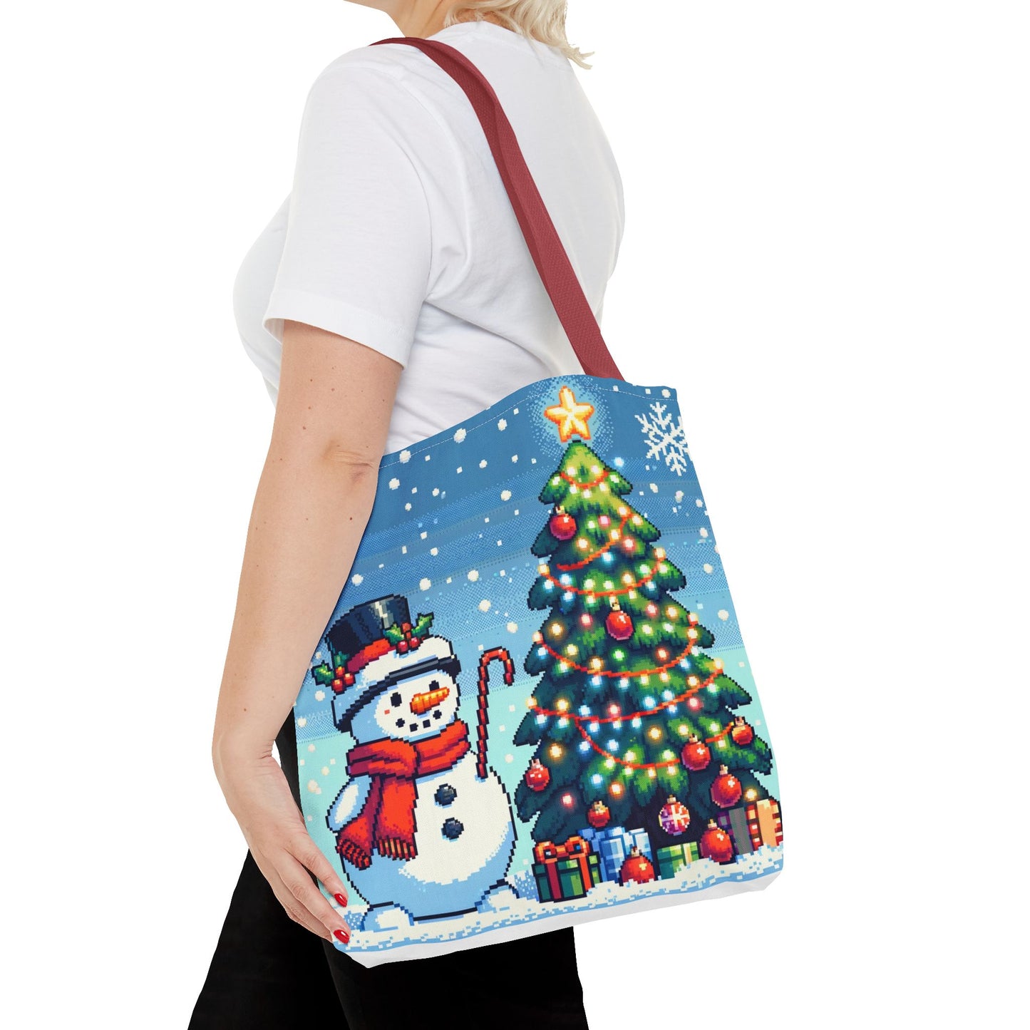 The Snowman Pixel Art Tote Bag