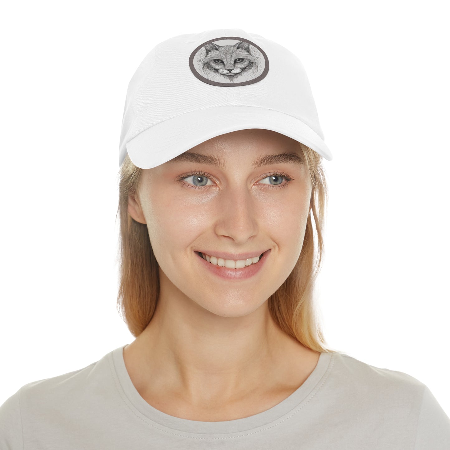 The Cat Dad Hat with Leather Patch Round