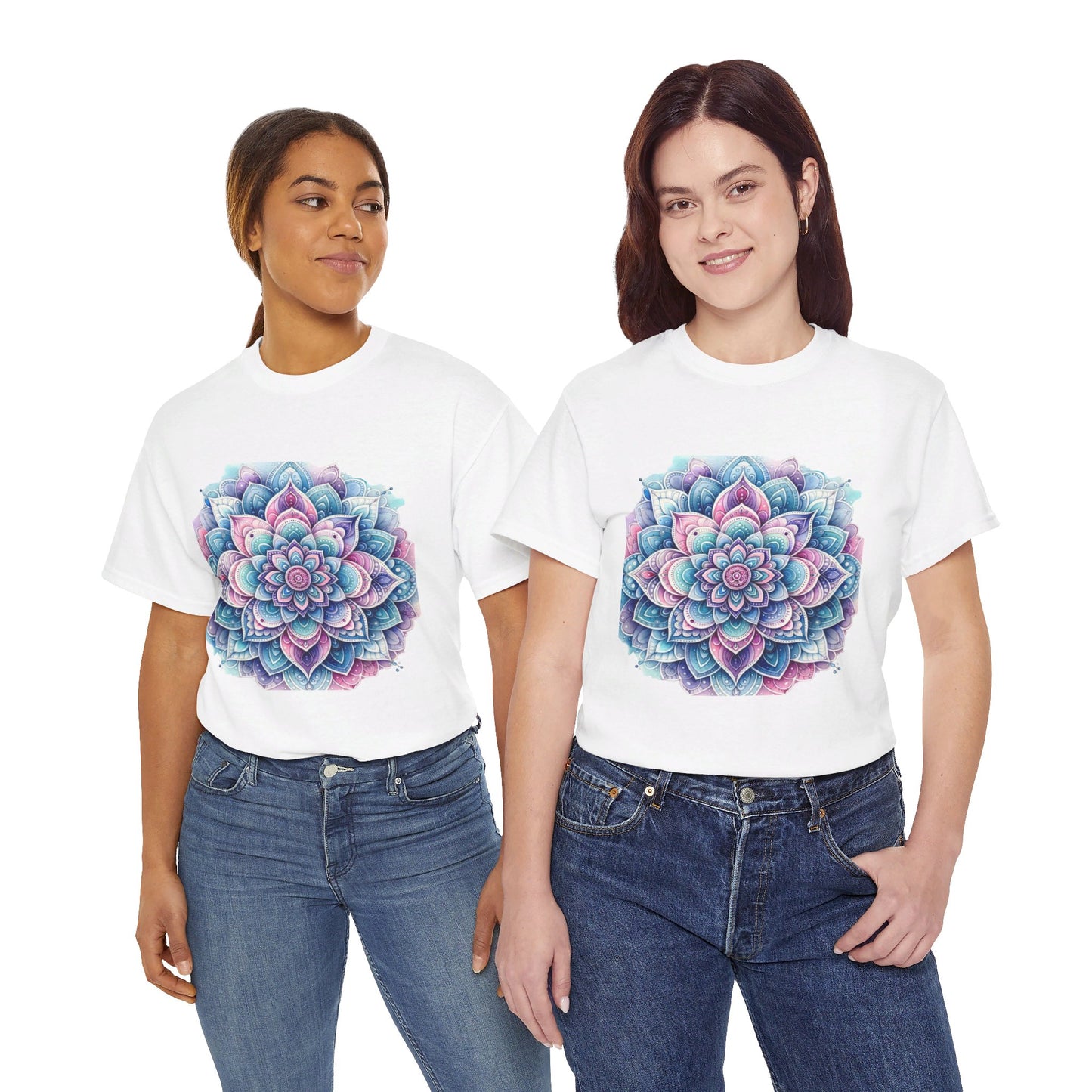 The Mandala Print Modern Style Unisex Heavy Cotton Tee