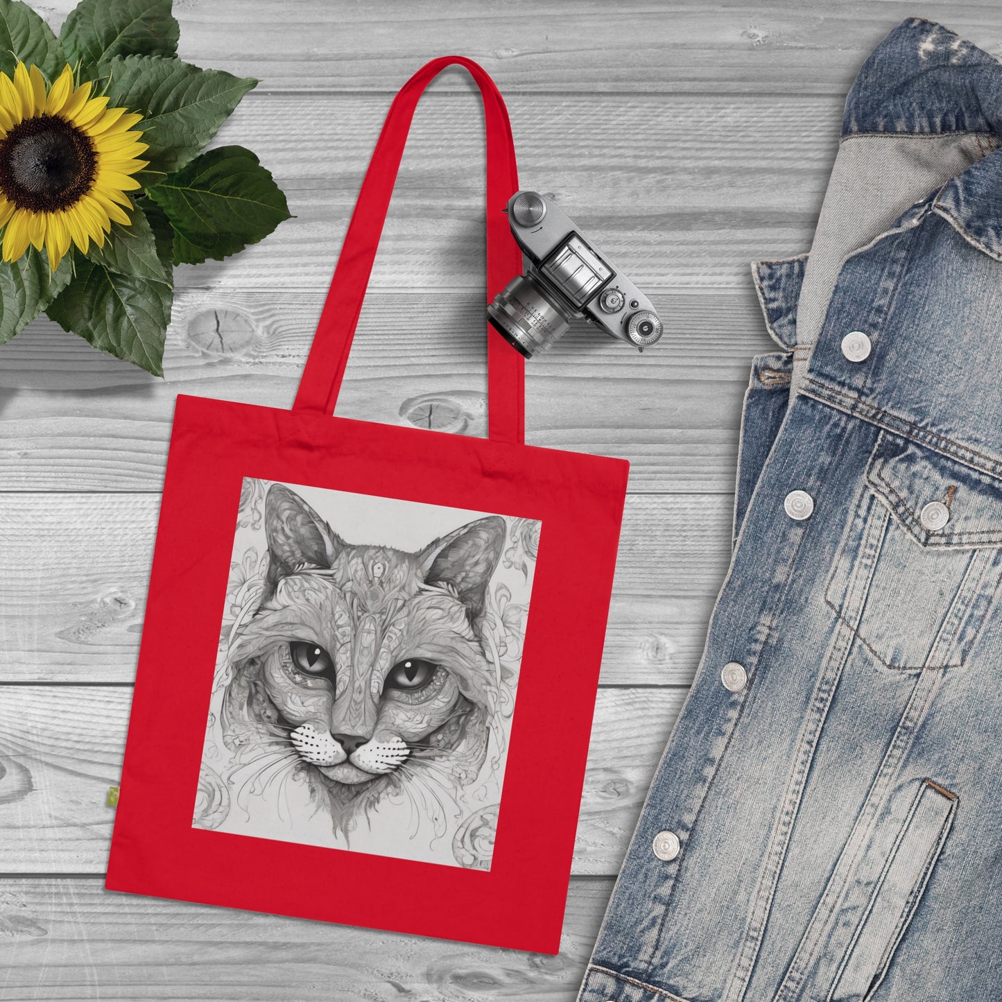 Organic Cotton Tote Bag The Cat
