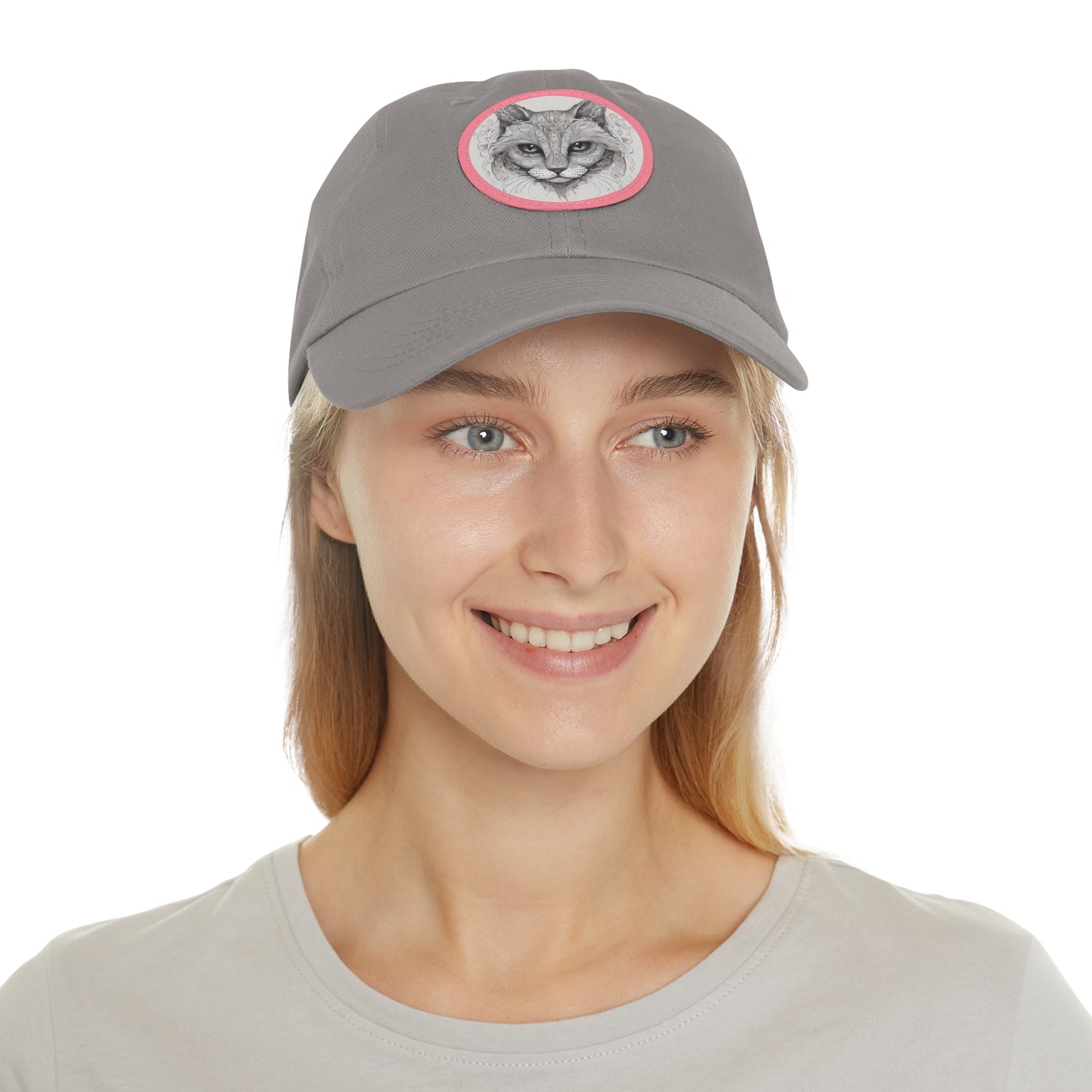 The Cat Dad Hat with Leather Patch Round