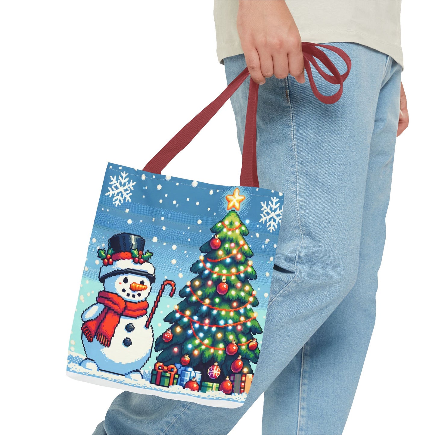 The Snowman Pixel Art Tote Bag