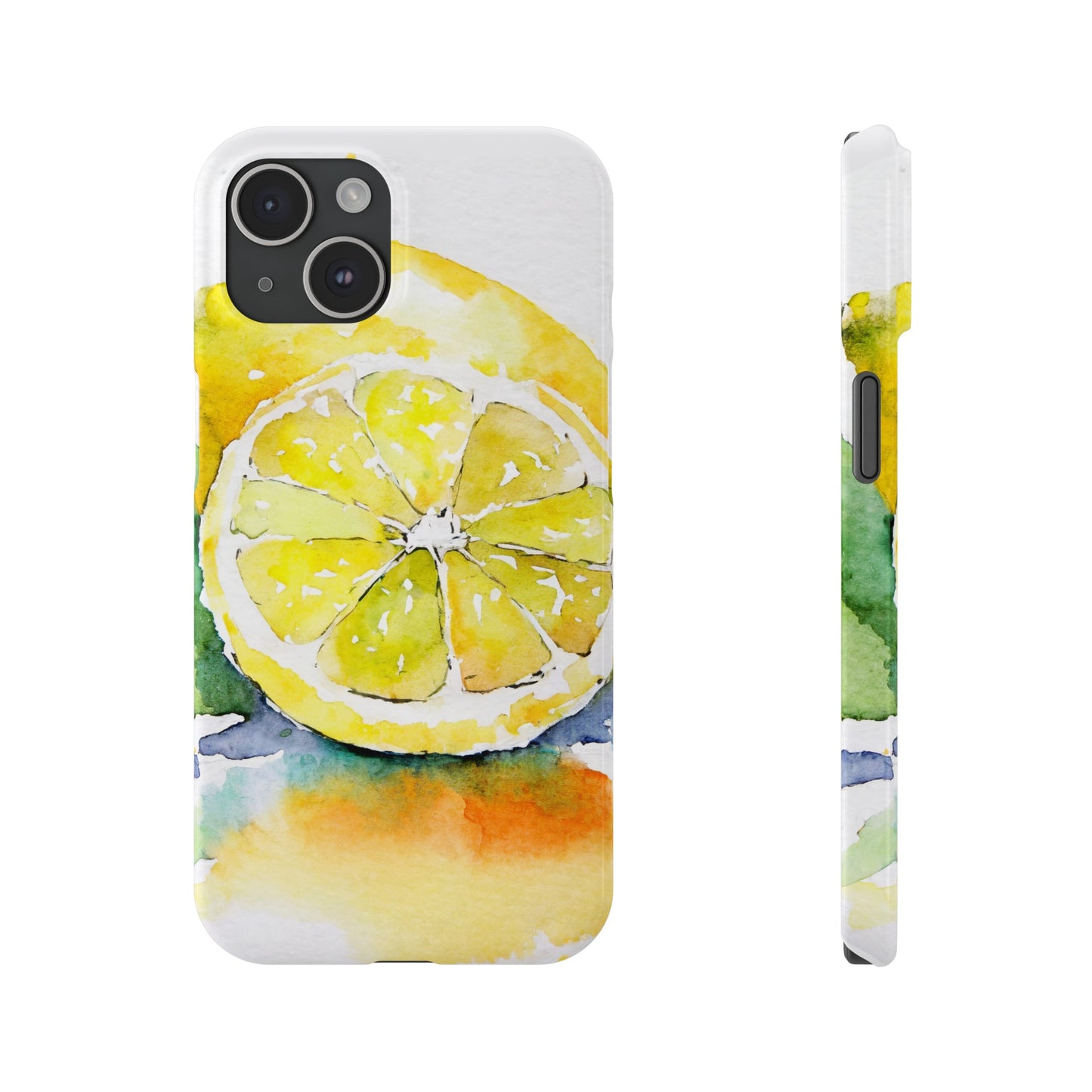 The Lemon Print Watercolor Unisex Travel Slim Phone Cases