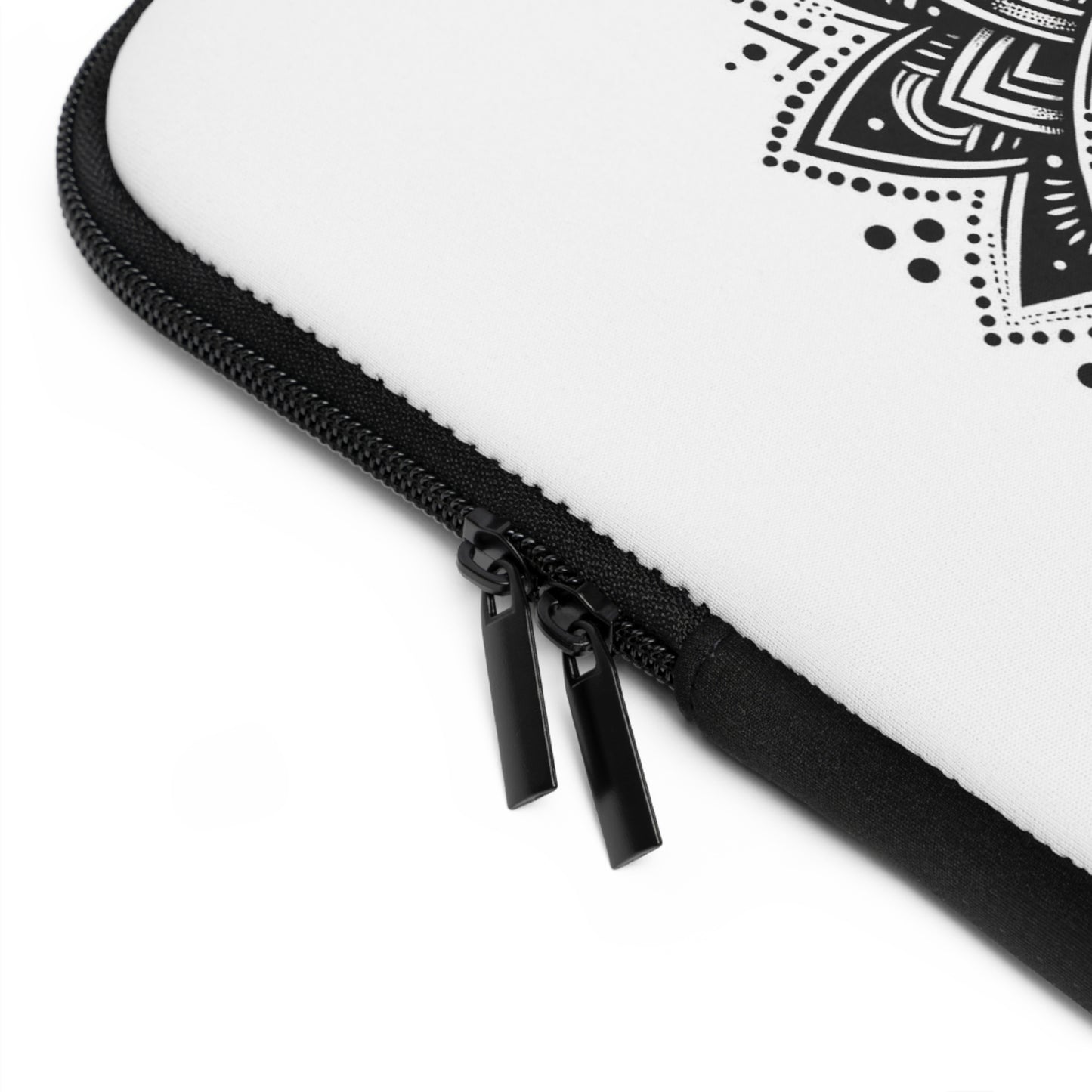 Chic Black Mandala Print Laptop Sleeve